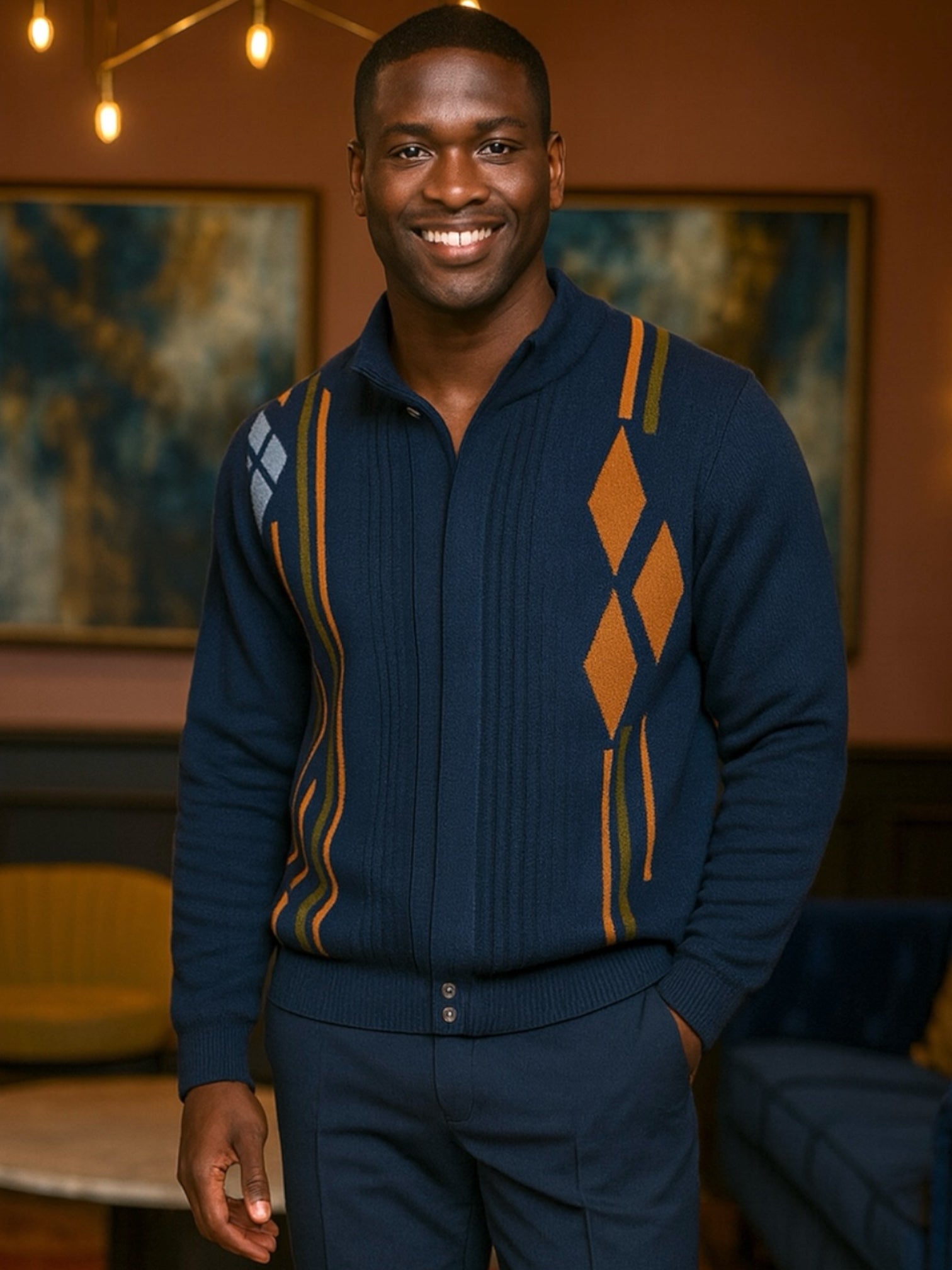 Silversilk Sweater Jacket (Navy) 11009