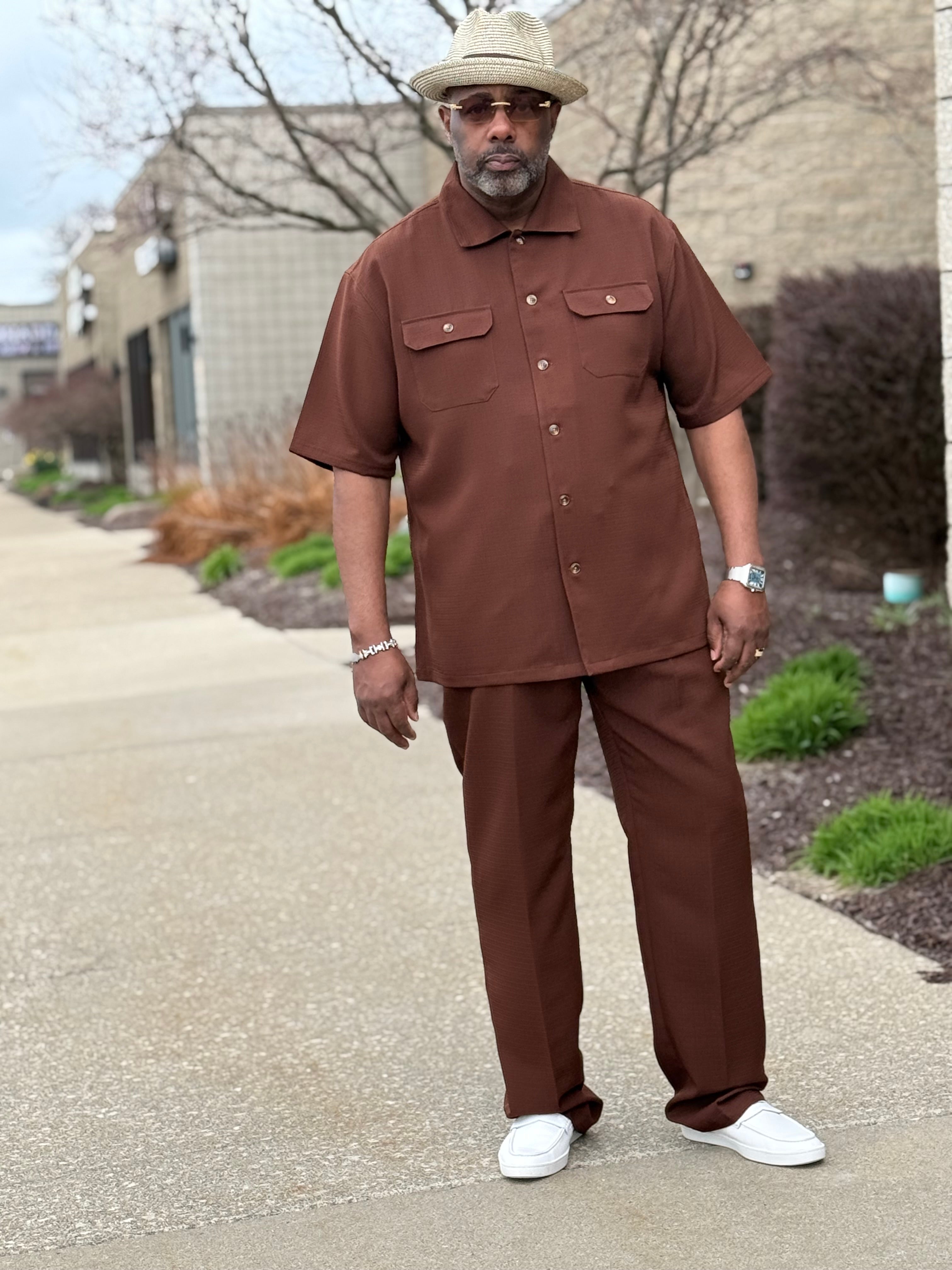 Lanzino "Midtown" Pant Set (Brown)