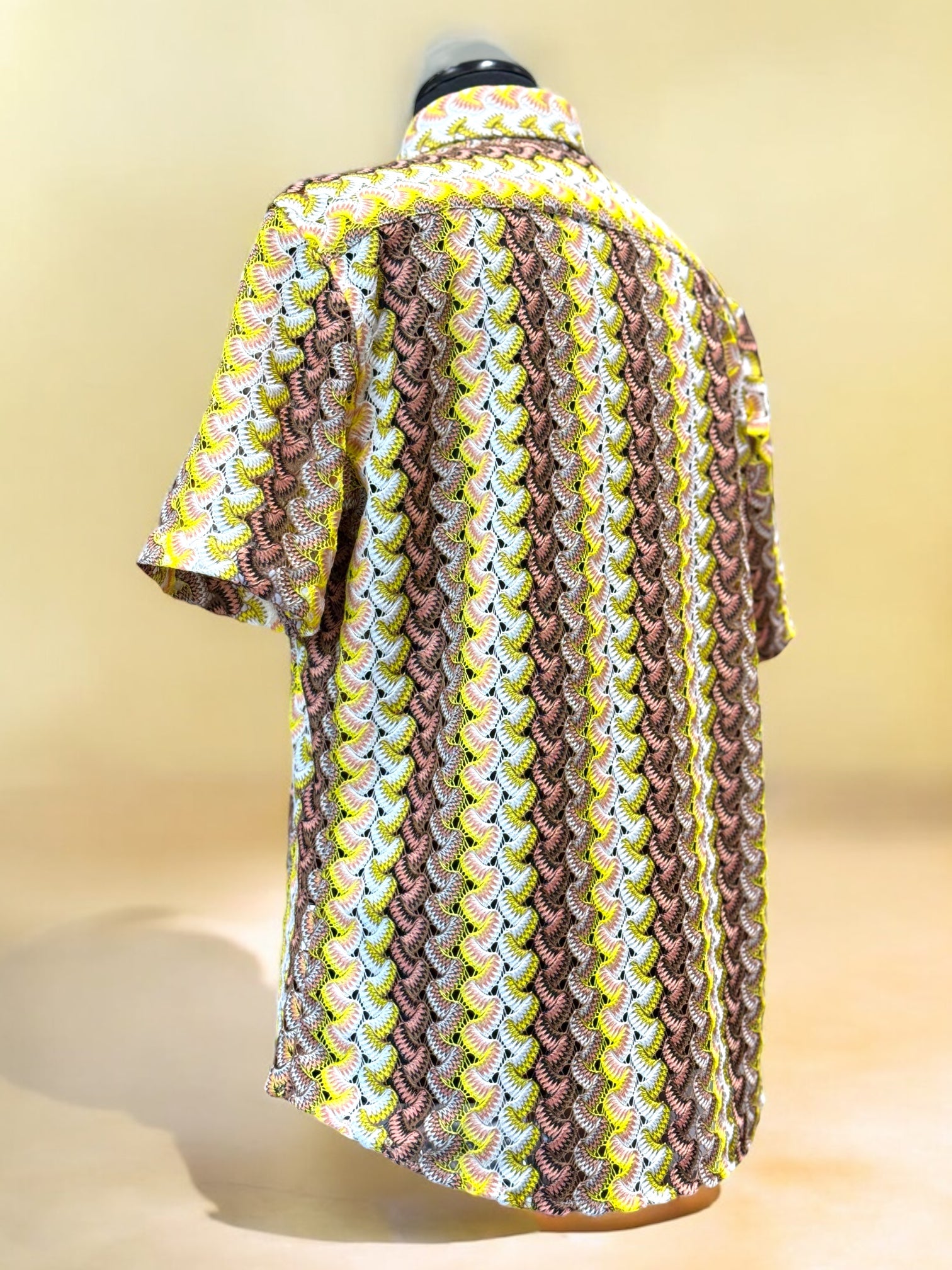 Lanzino "Woven" Short Sleeve Shirt (Yellow) 102