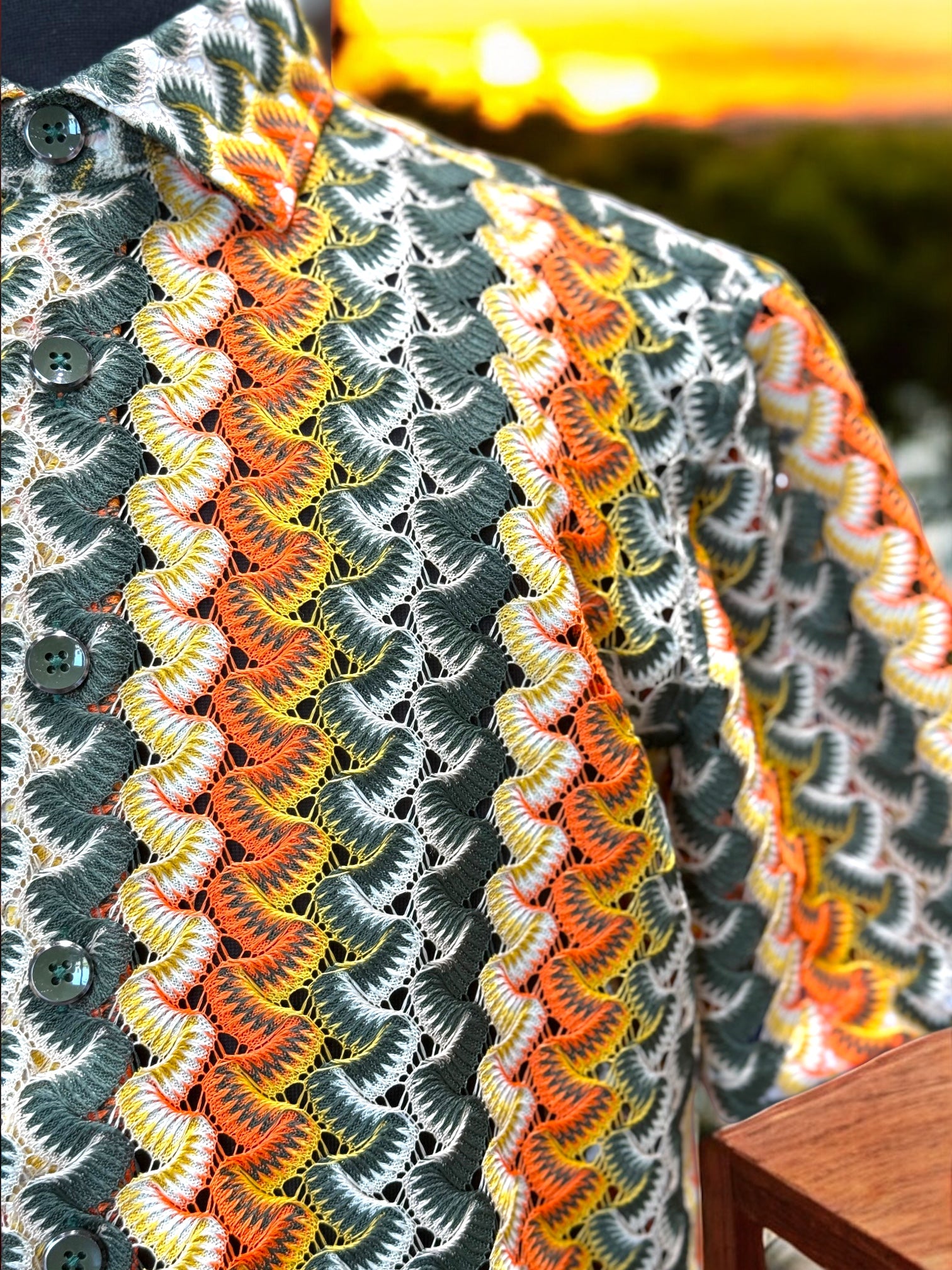 Lanzino "Woven" Short Sleeve Shirt (Olive) 119