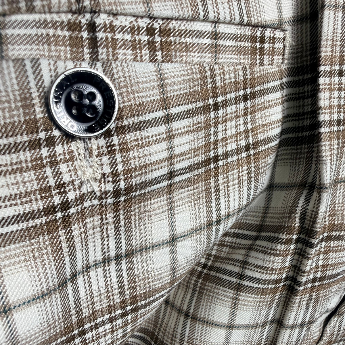 Prestige Men’s Plaid Dress Pants – Oatmeal