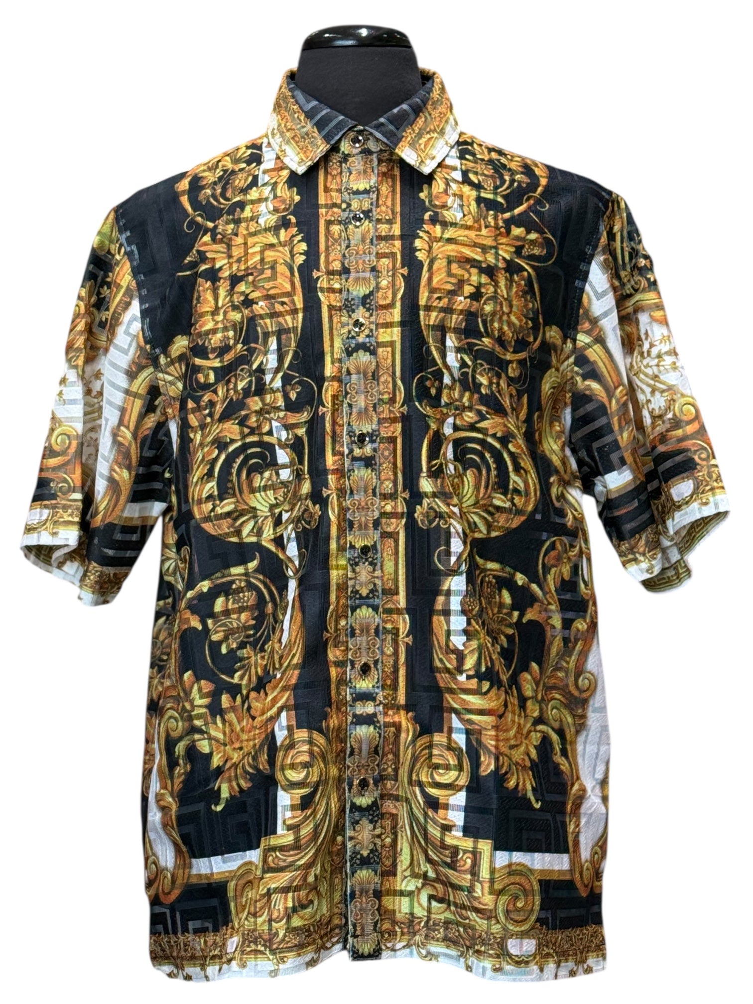 Prestige Lace Printed Shirt (Black) 300