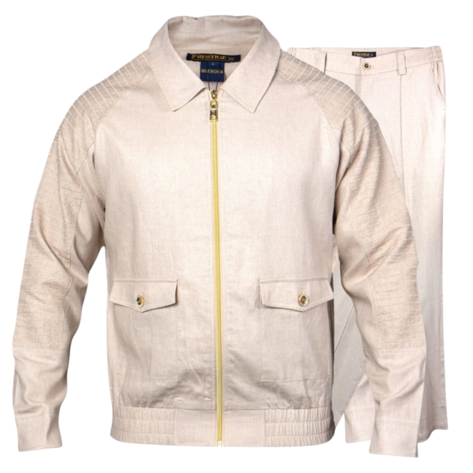 Prestige Linen Jacket Jogger Set (Oatmeal) 135