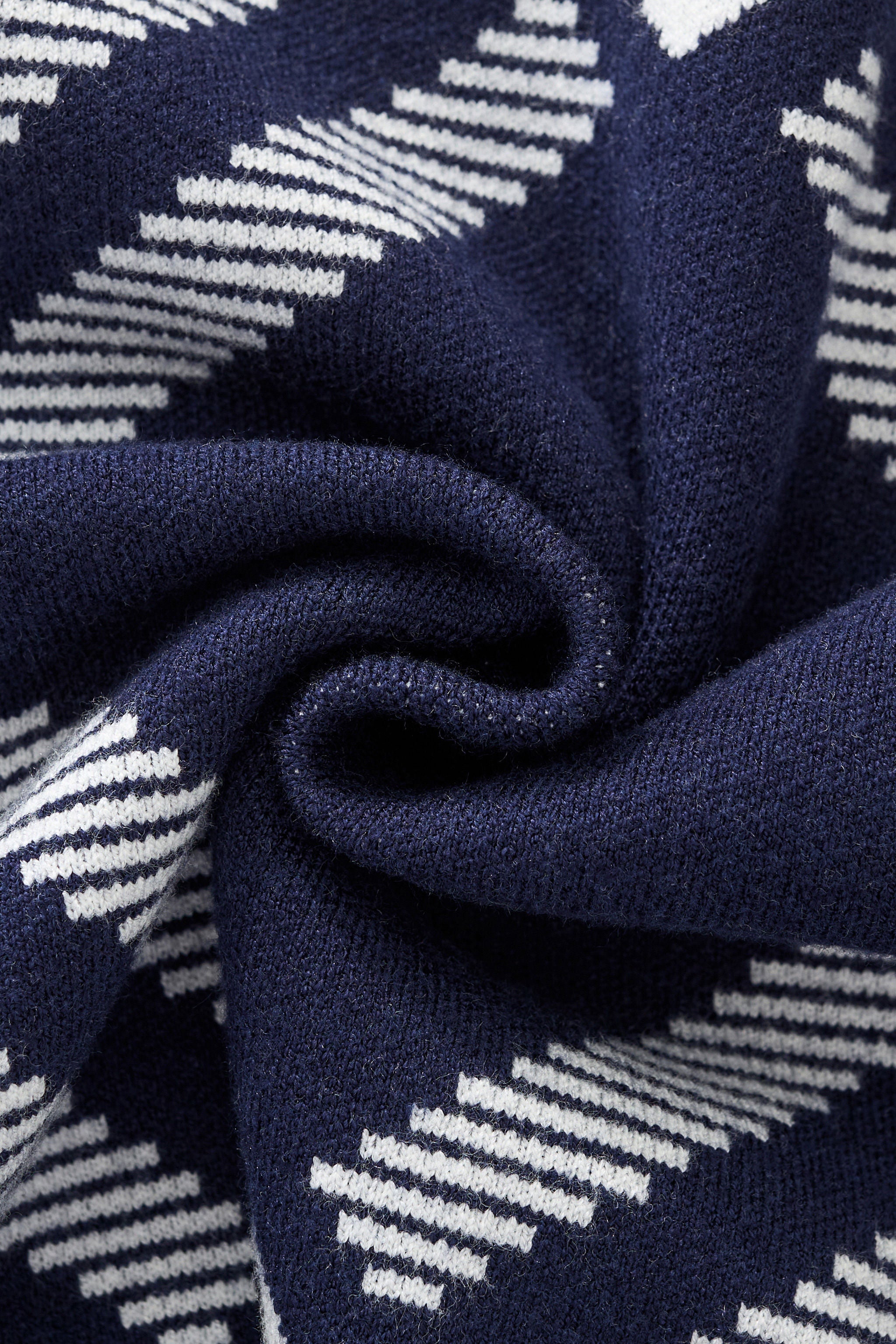 Paramount Lattice Knit LS NAVY