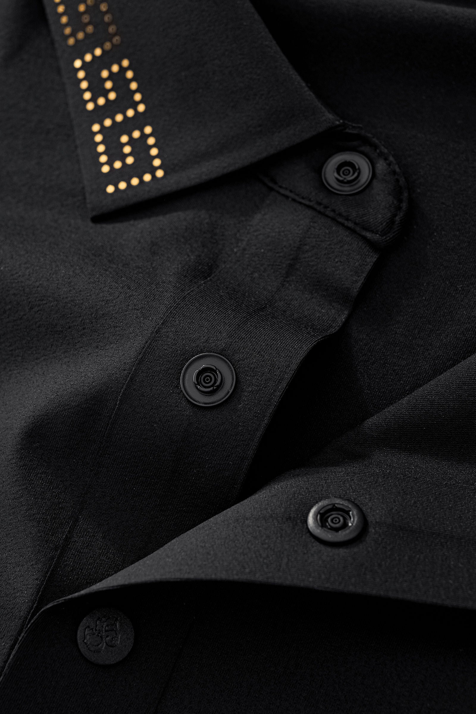 Perforated Collar Performance Polo – El Baron BLACK/GOLD