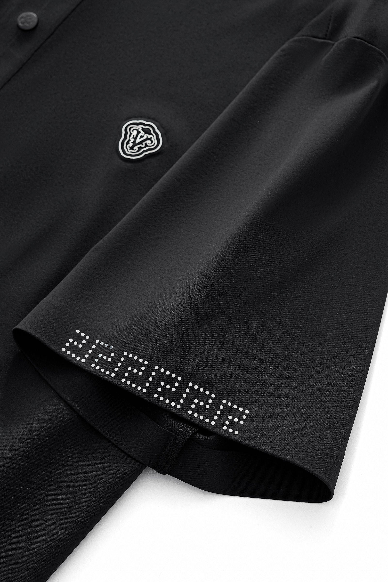 Perforated Collar Performance Polo – El Baron BLACK/SILVER