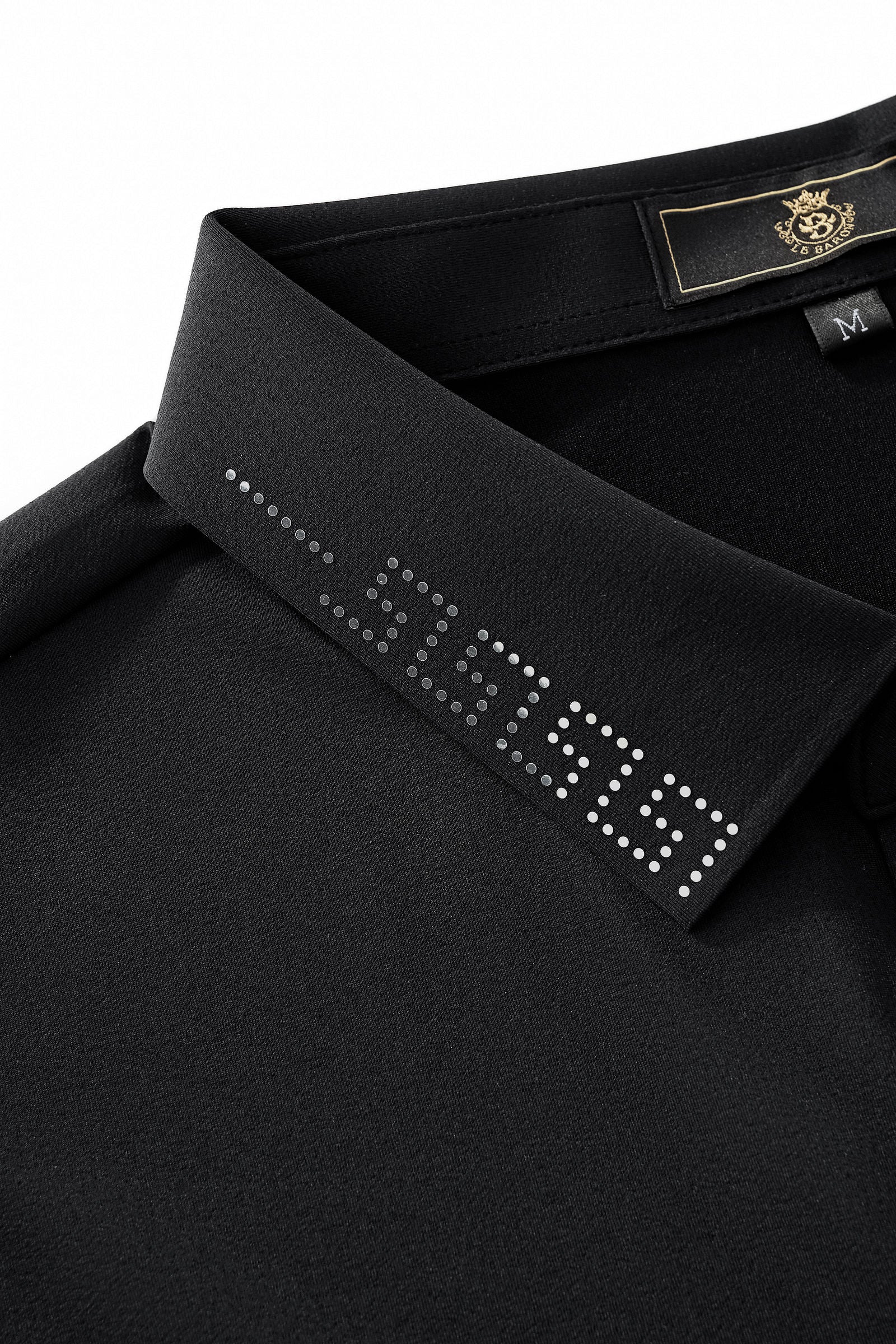 Perforated Collar Performance Polo – El Baron BLACK/SILVER