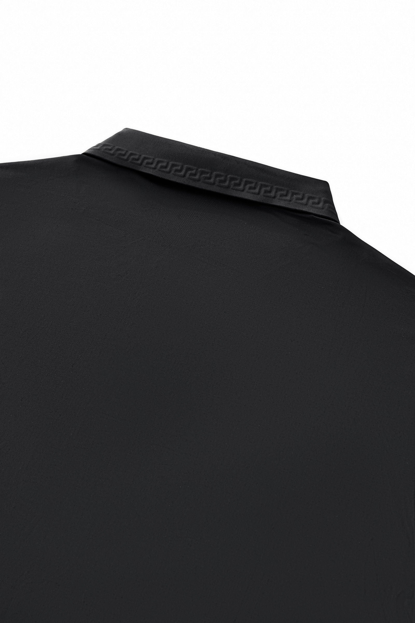 Embossed Placket Performance Polo – El Baron BLACK