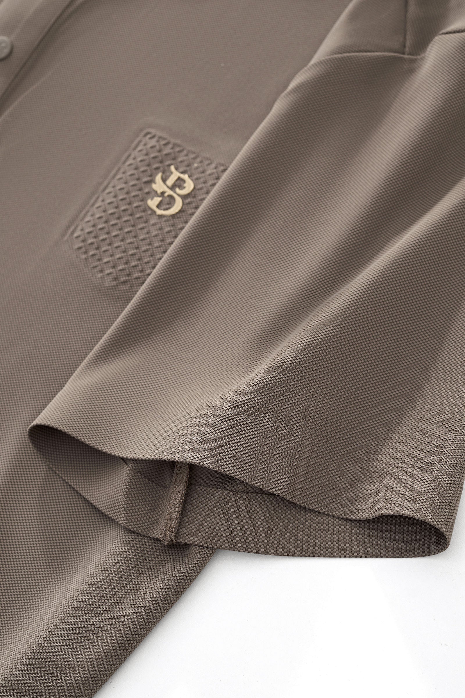 Textured Collar Performance Polo – El Baron KHAKI