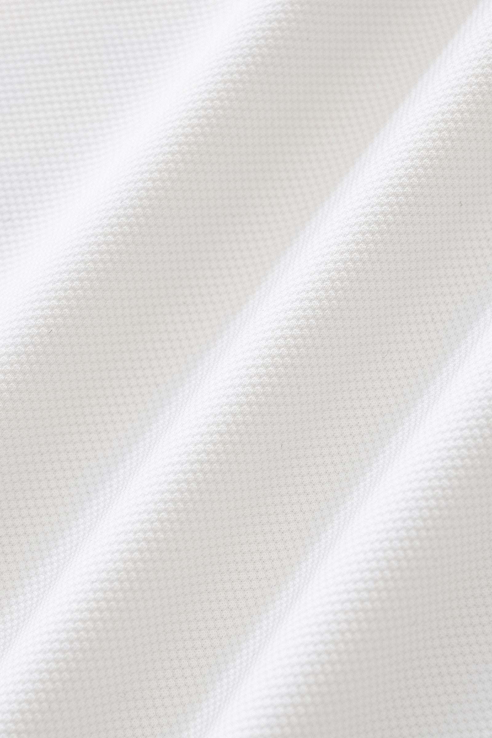 Textured Collar Performance Polo – El Baron WHITE