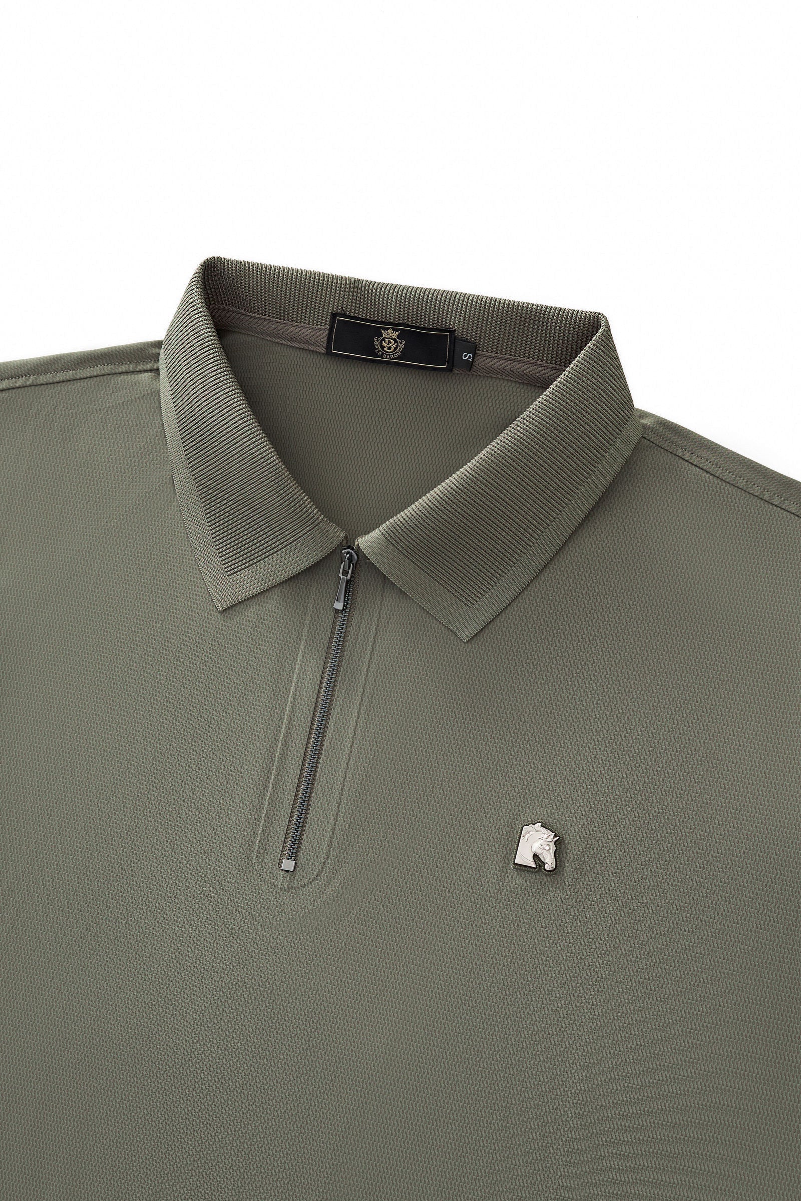 Zip Placket Performance Polo – El Baron DARK GREEN