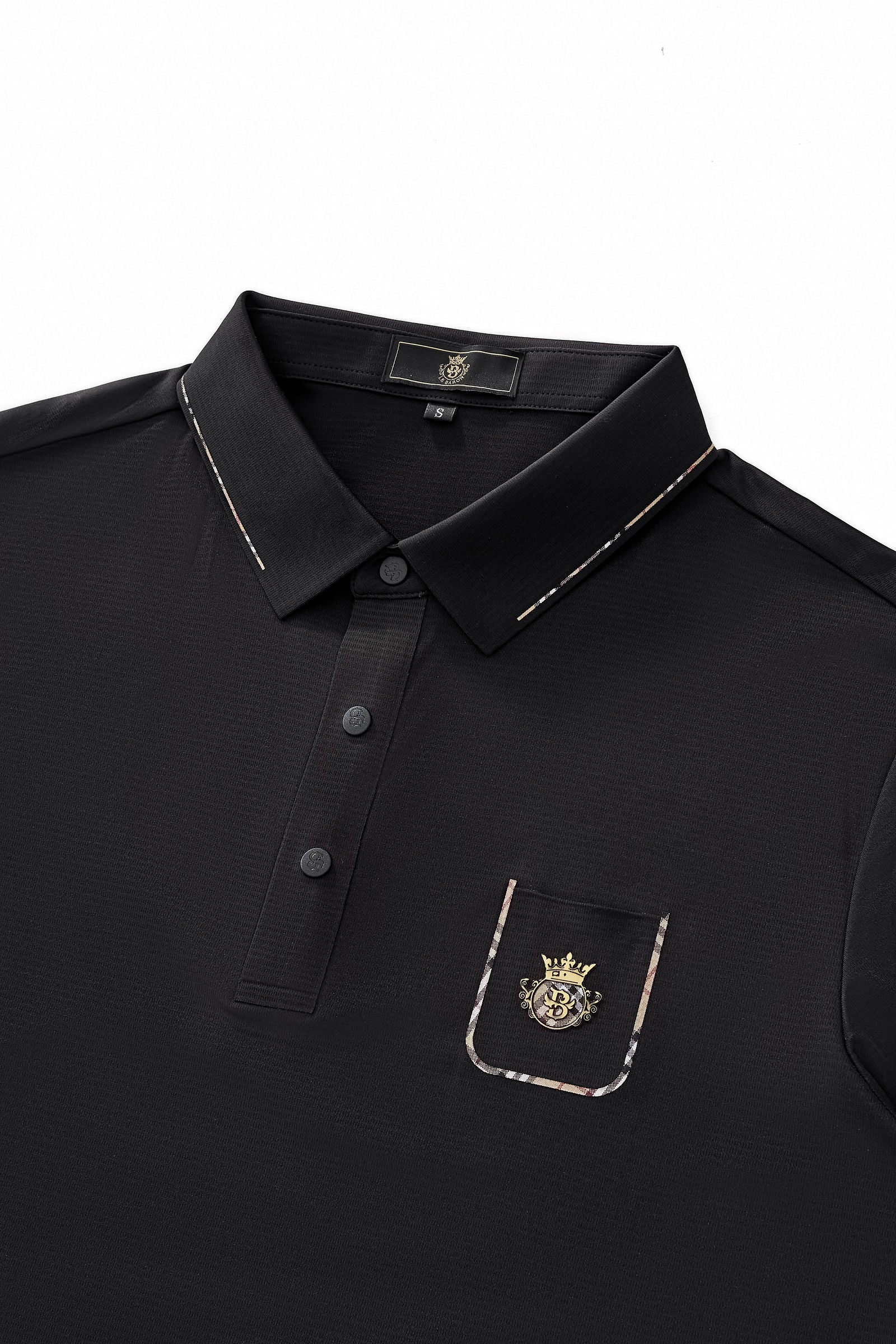 Contrast Trim Detail Polo – El Baron BLACK