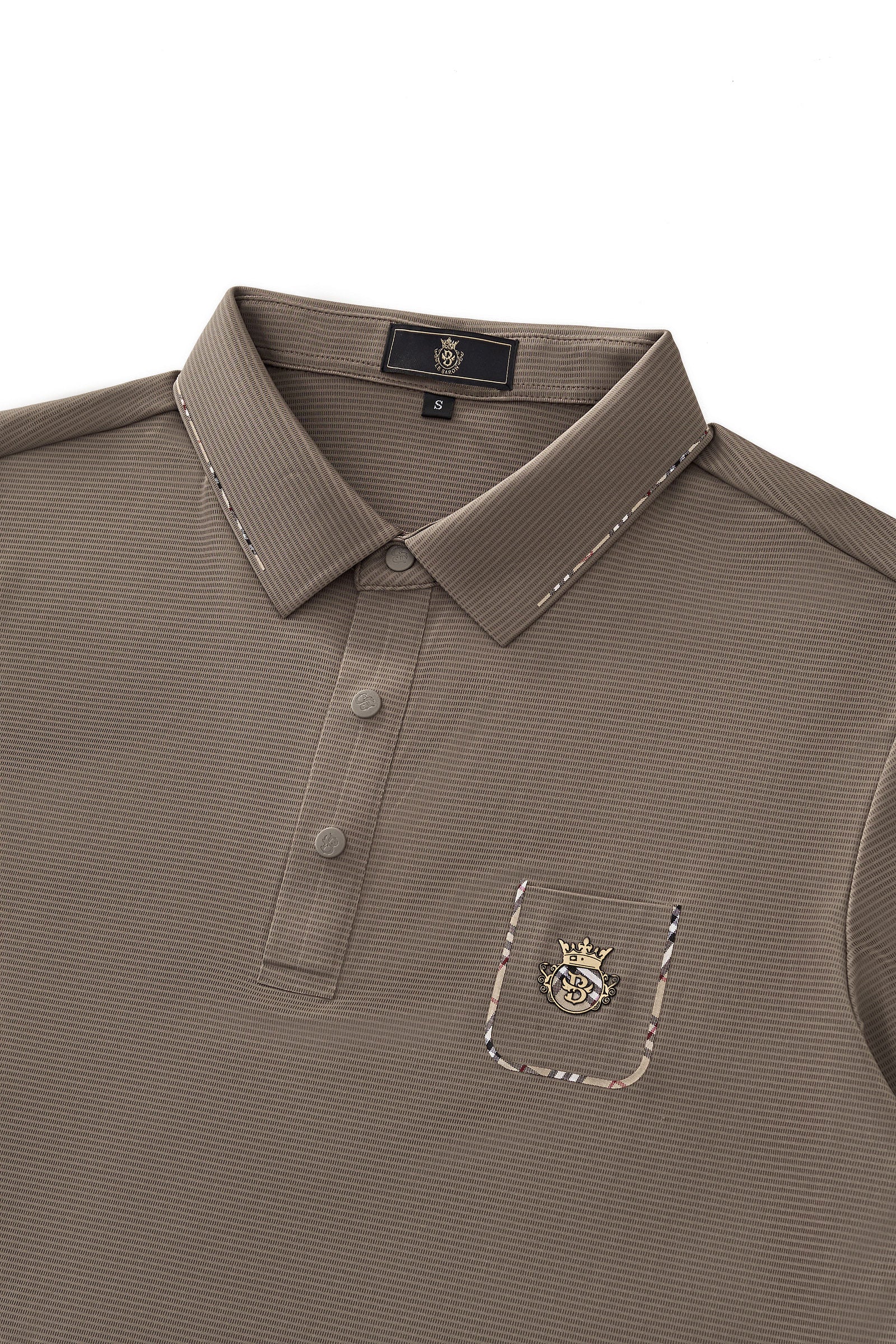 Contrast Trim Detail Polo – El Baron BROWN