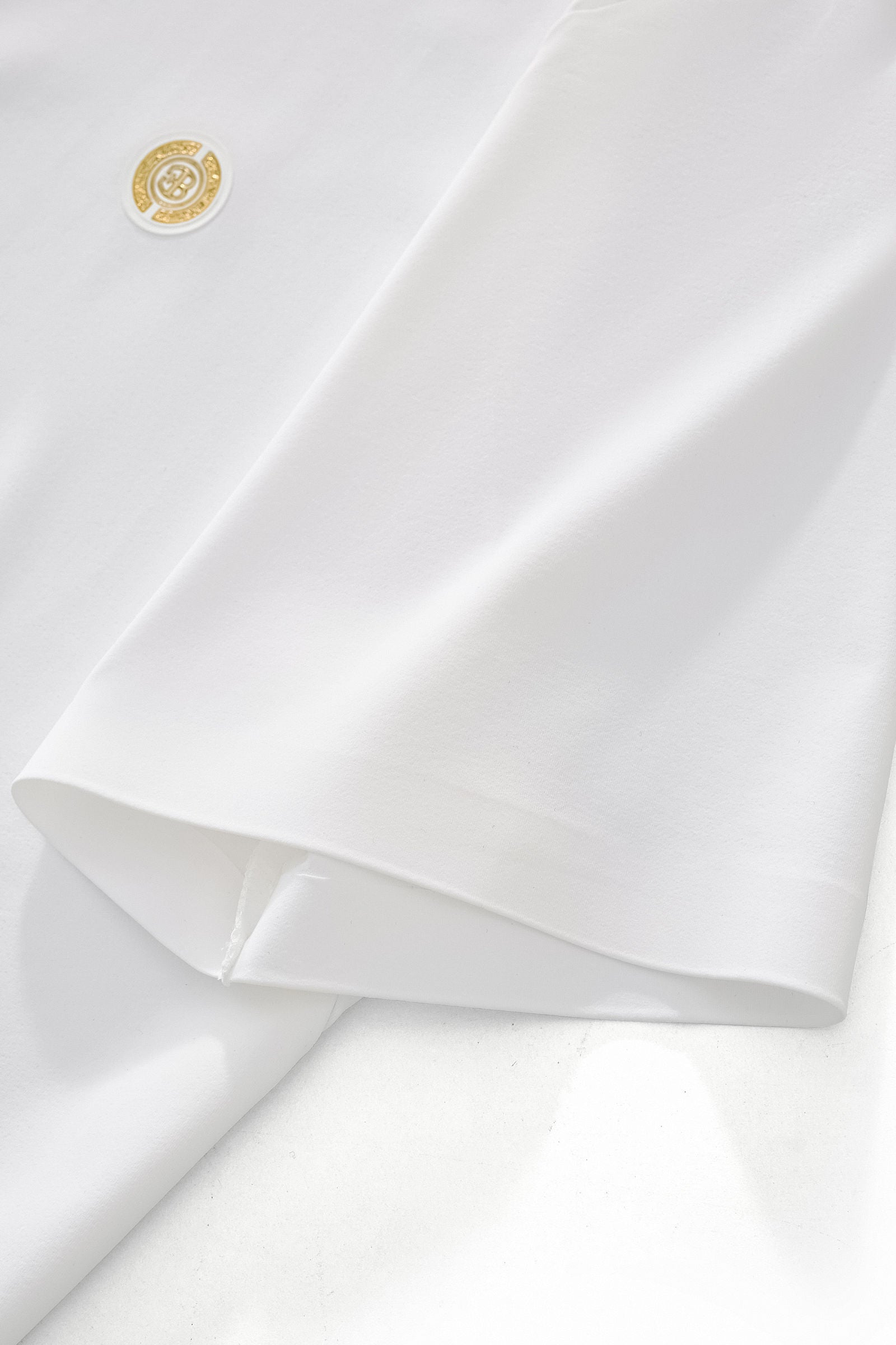 Stripe Collar Performance Polo – El Baron WHITE