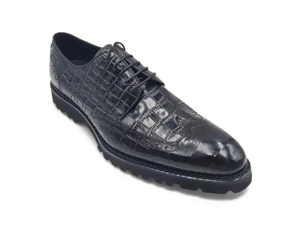 Blucher Style Alligator Embossed Oxford