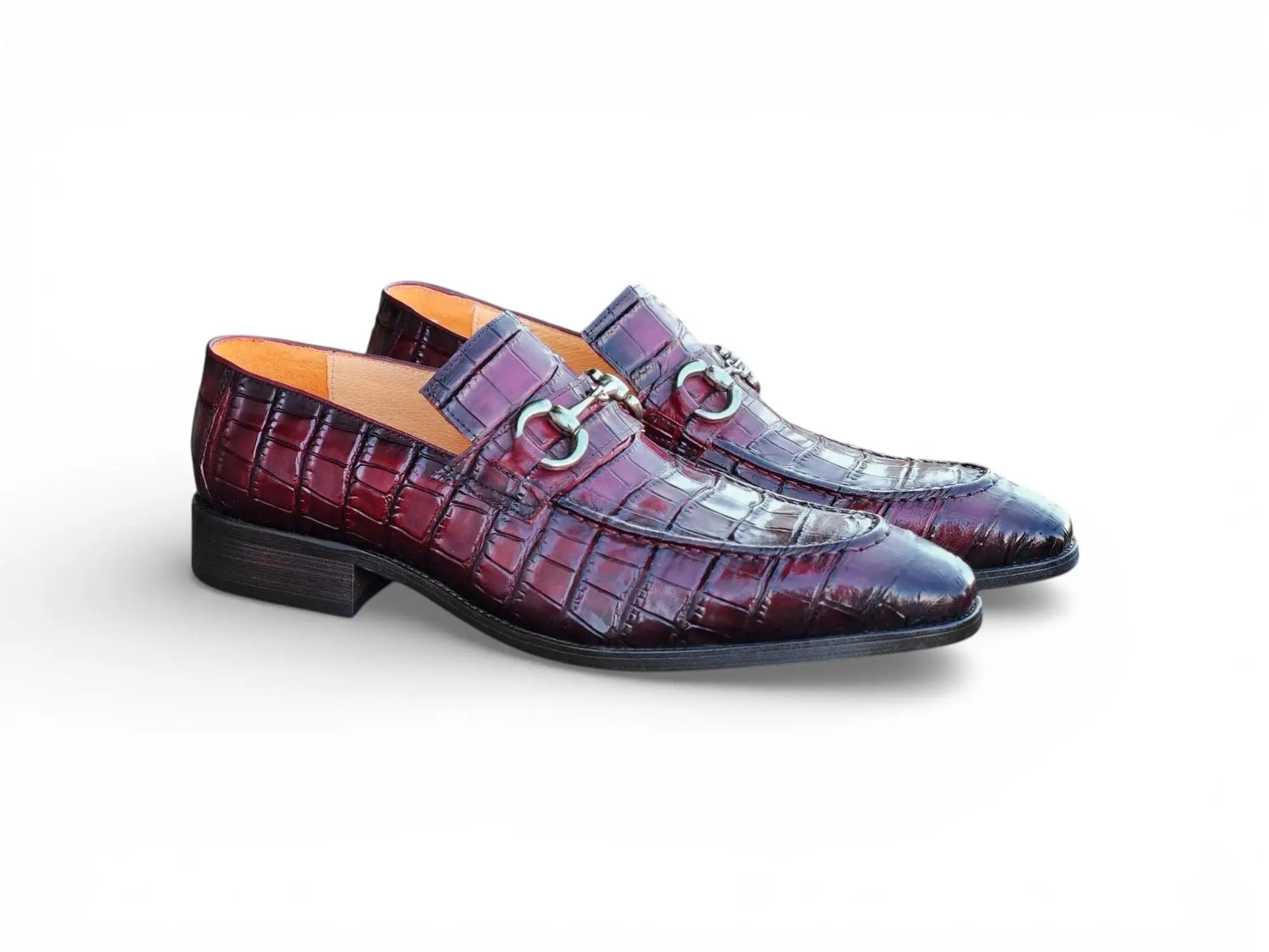 Buckle Loafer w Gator Embossed Leather