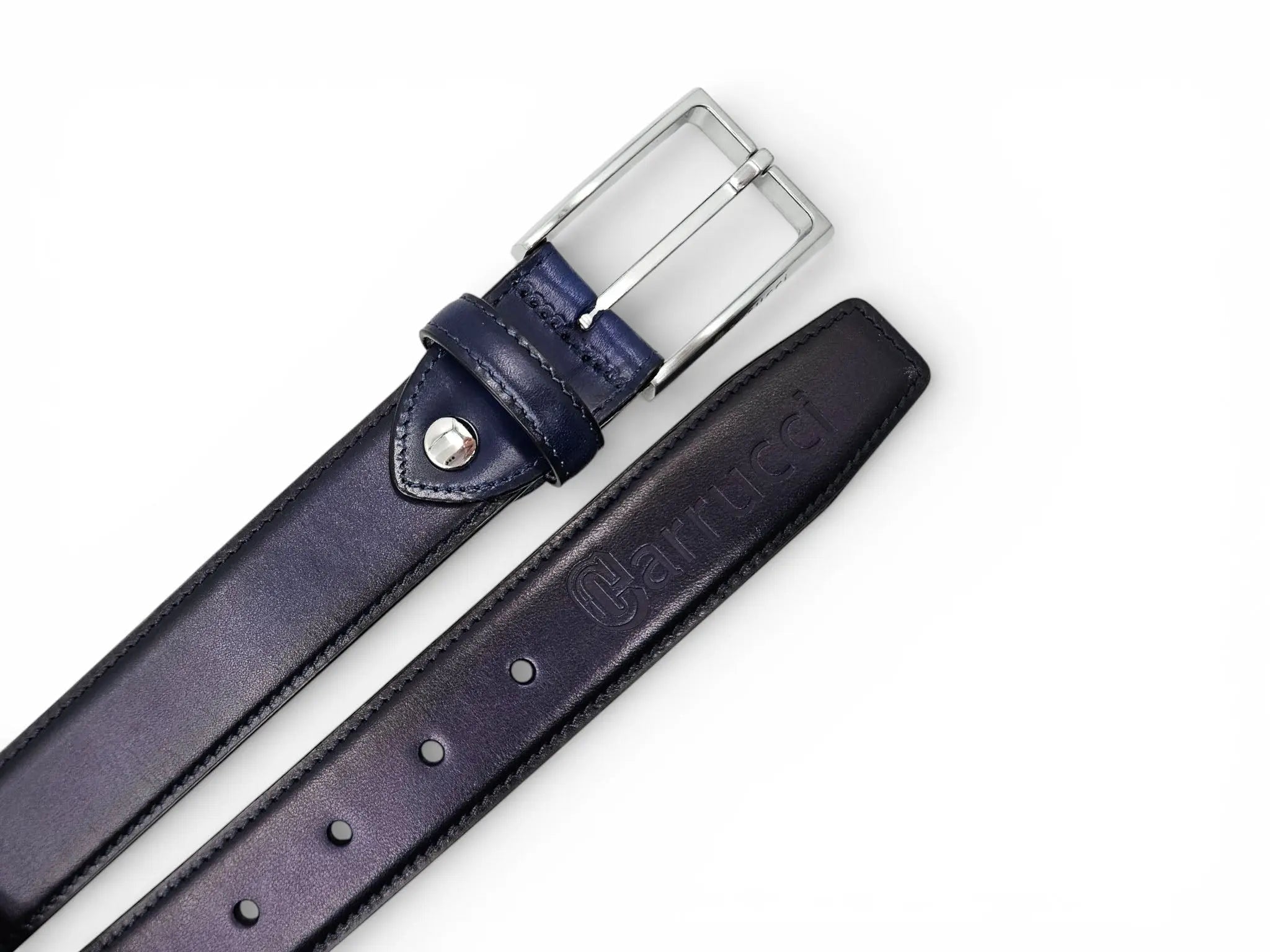 Burnished Calfskin Leather Belt