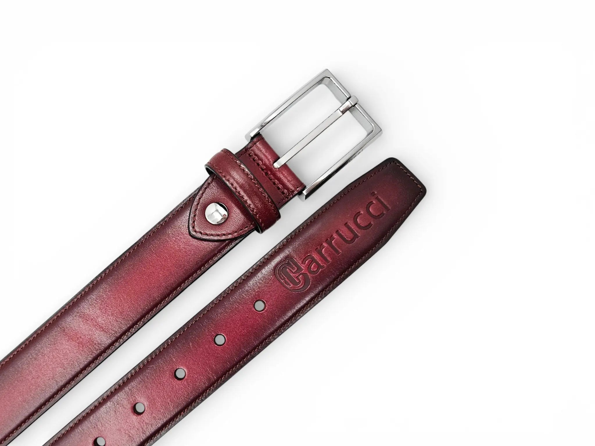 Burnished Calfskin Leather Belt