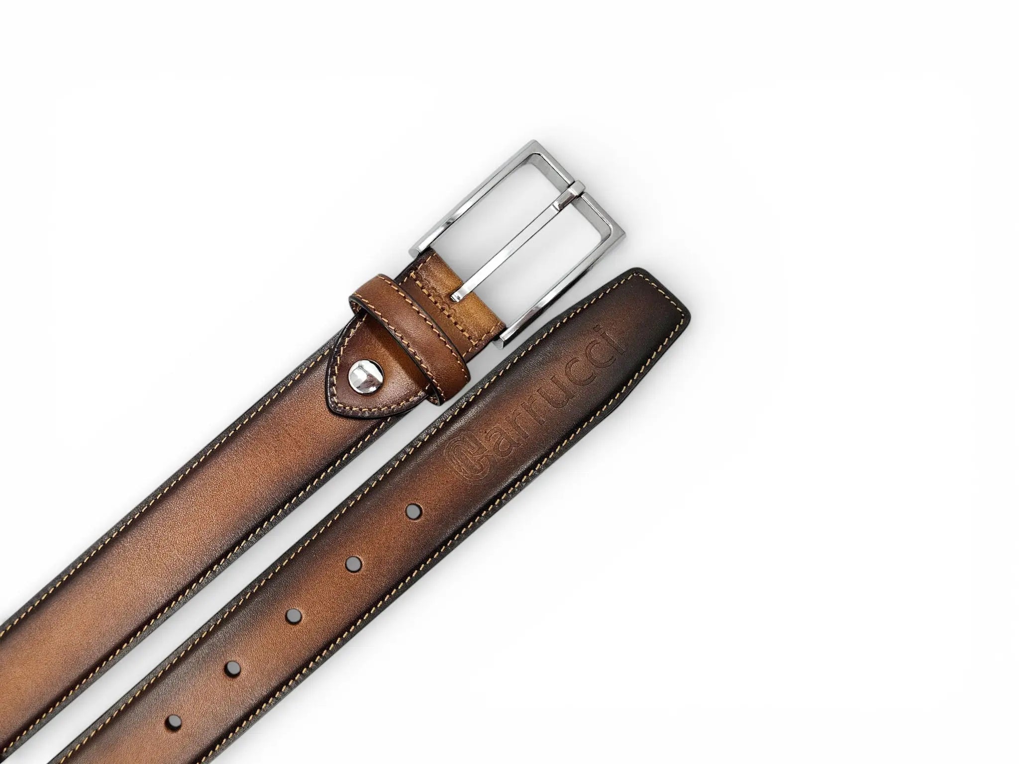 Burnished Calfskin Leather Belt