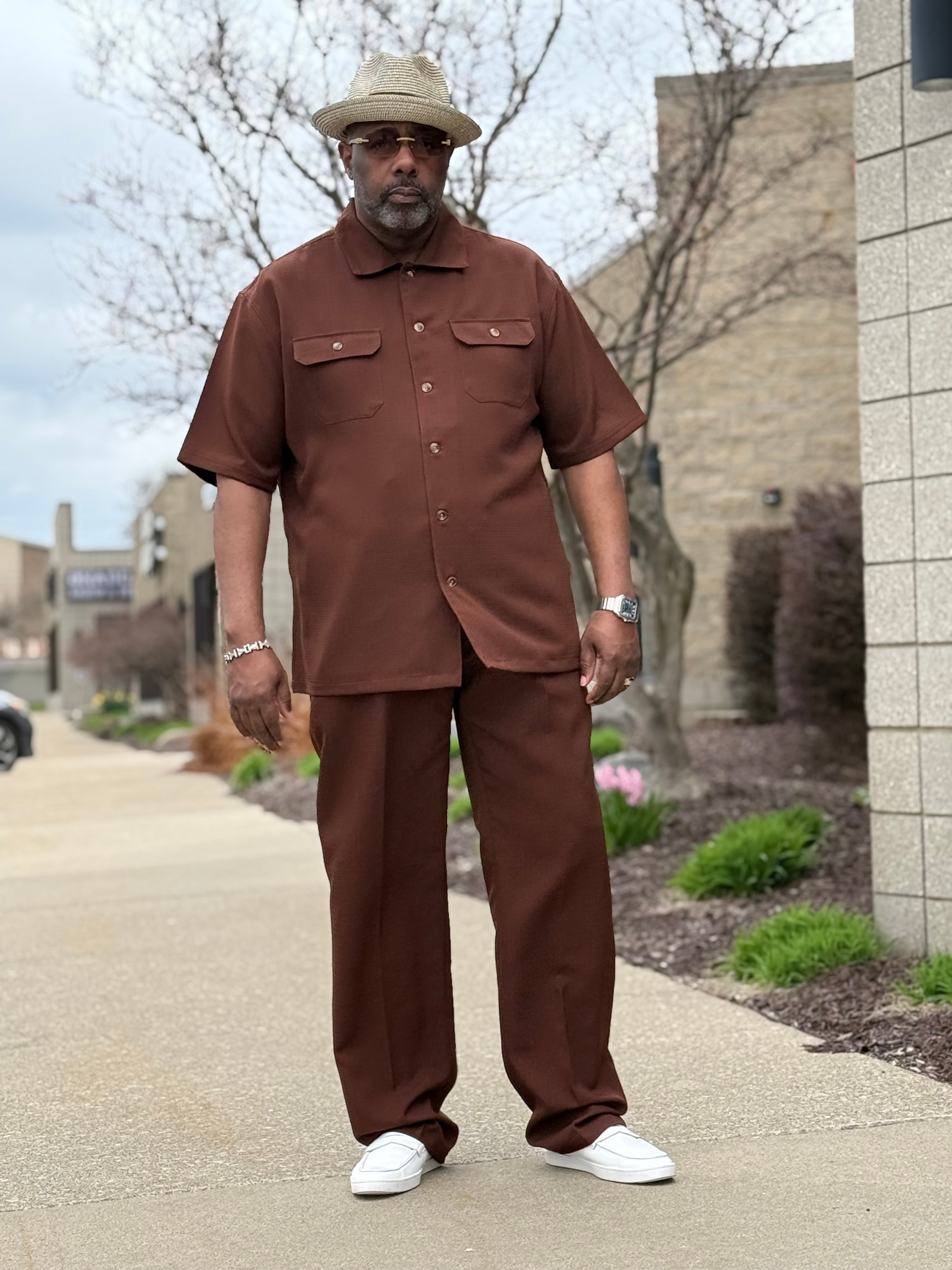 Lanzino "Midtown" Pant Set (Brown)