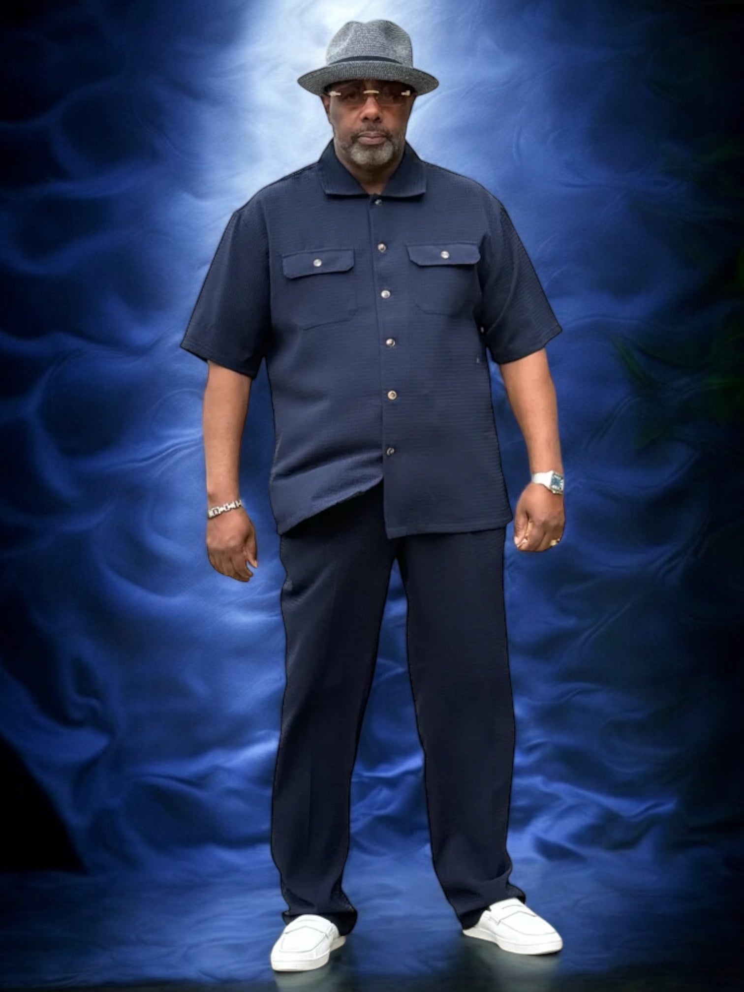 Lanzino "Midtown" Pant Set (Navy)