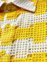 Lanzino "Woven" Short Sleeve Shirt (Yellow) 076
