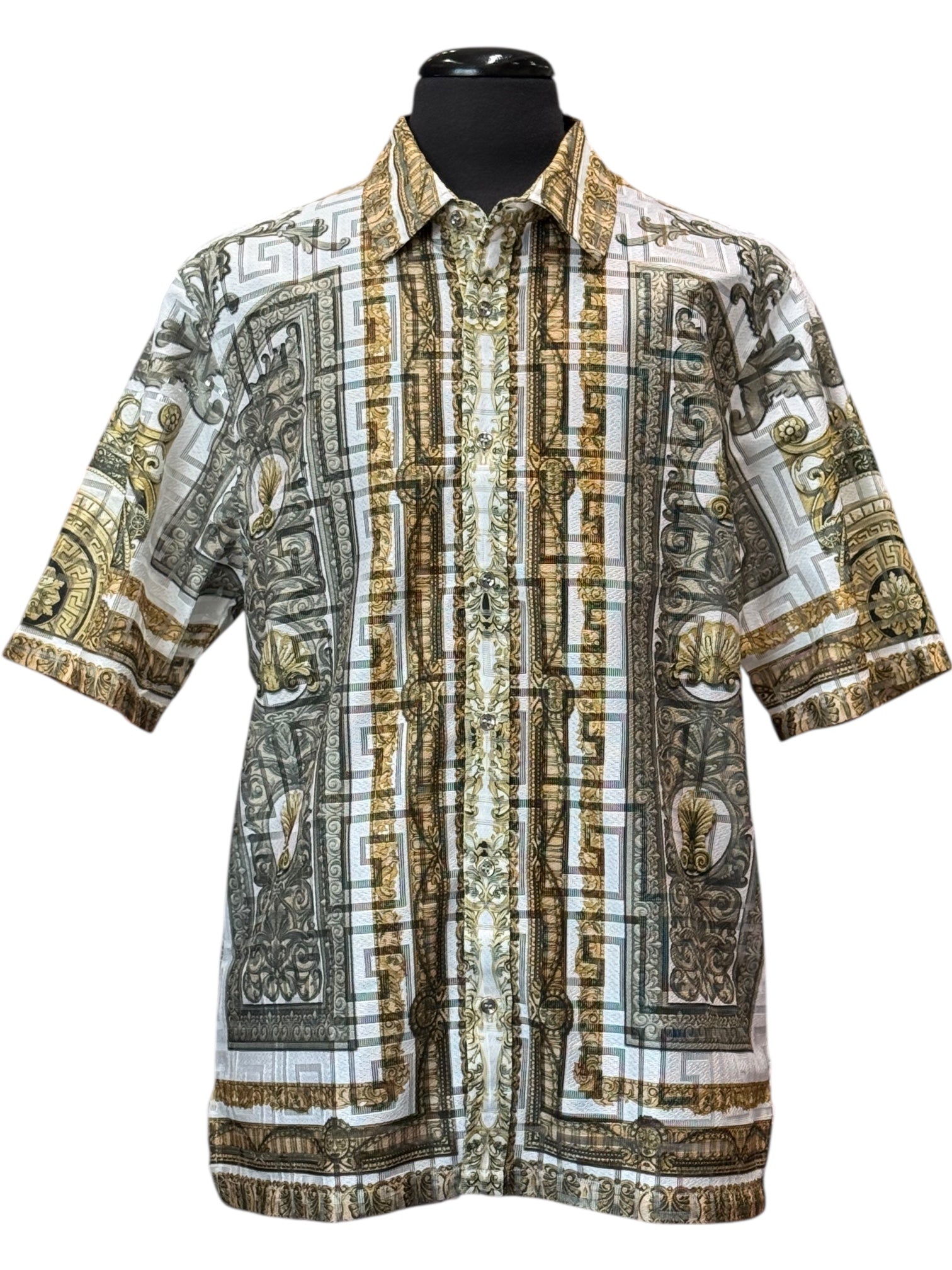 Prestige Lace Printed Shirt (Oatmeal) 300