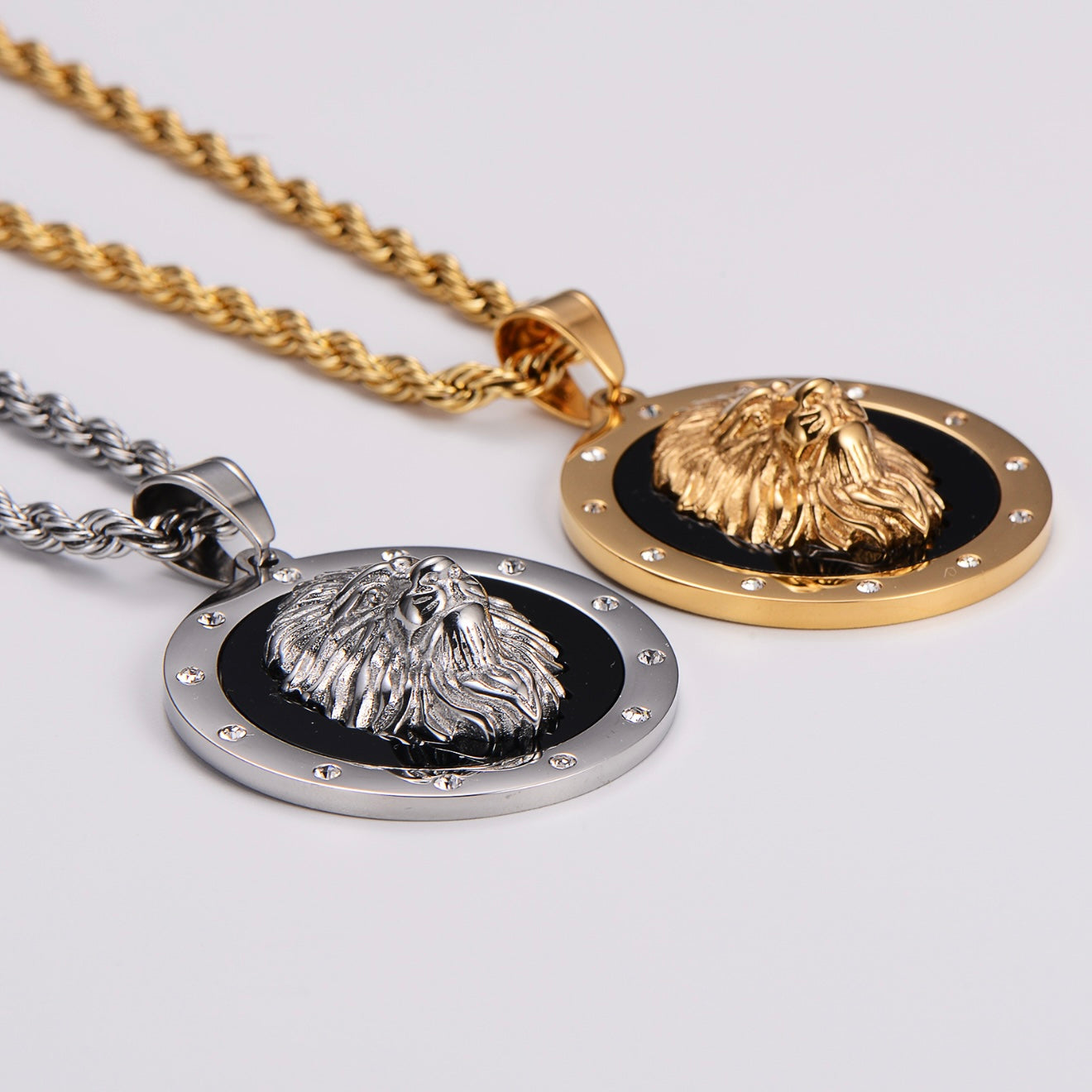 KALIKO "Lion Plated" Rope Chain + Pendant (Silver) 499