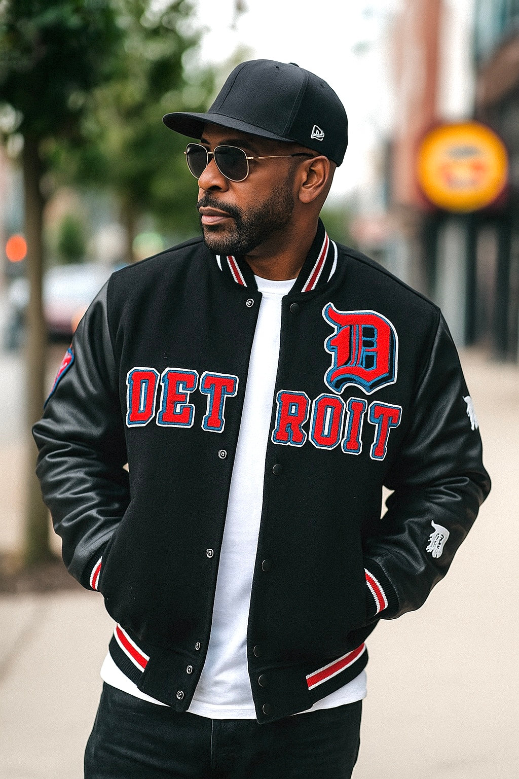 Jordan Craig "Detroit City" Bomber Jacket (Black)