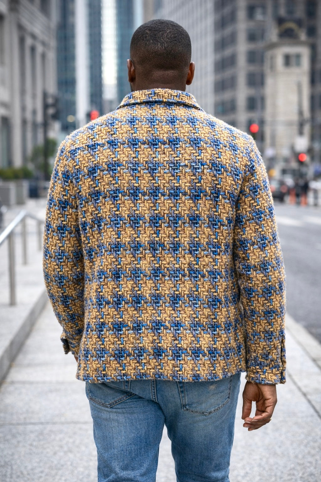 Lanzino Shirt Jacket (Navy/Gold)