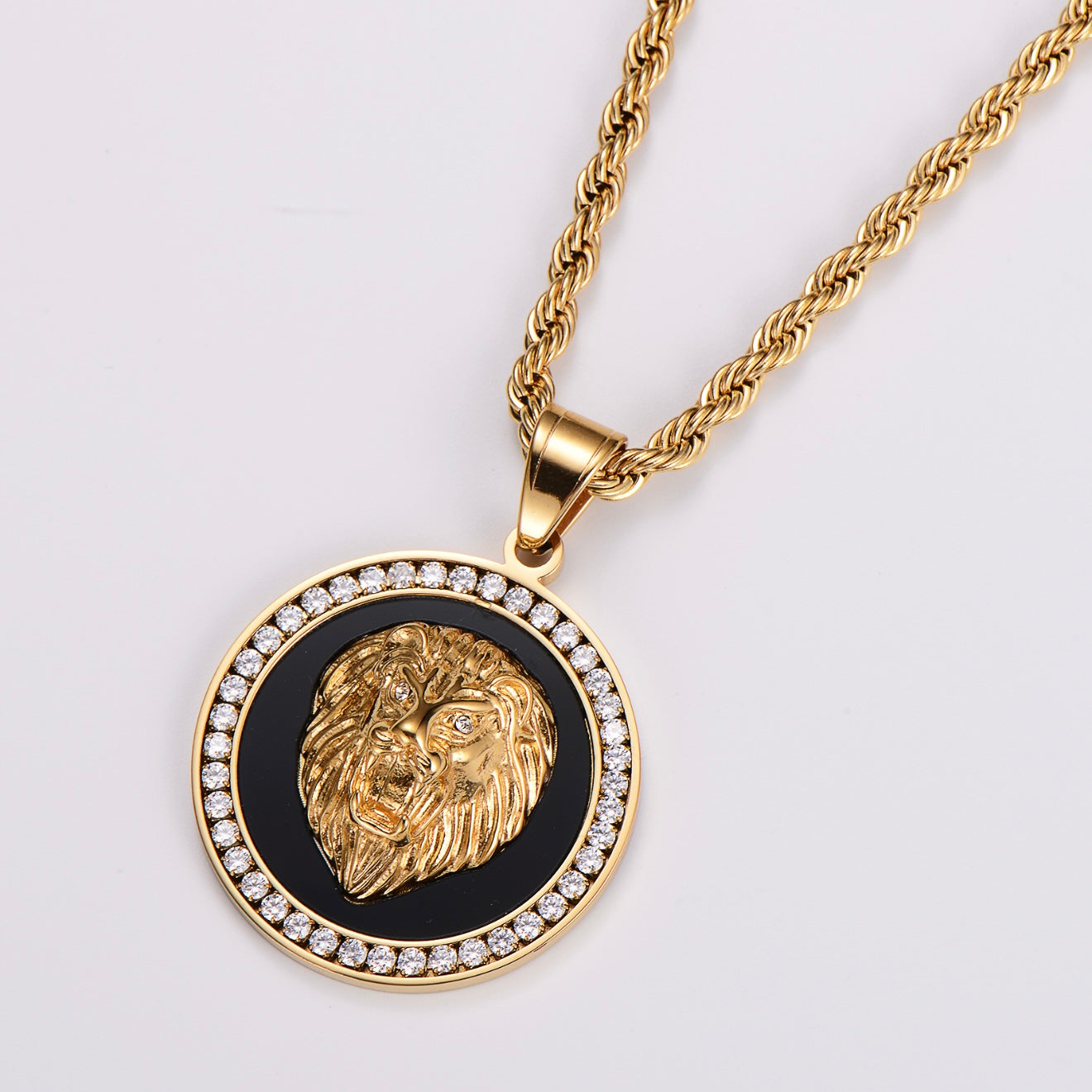 KALIKO "Lion Studed" Rope Chain + Pendant (Gold) 544