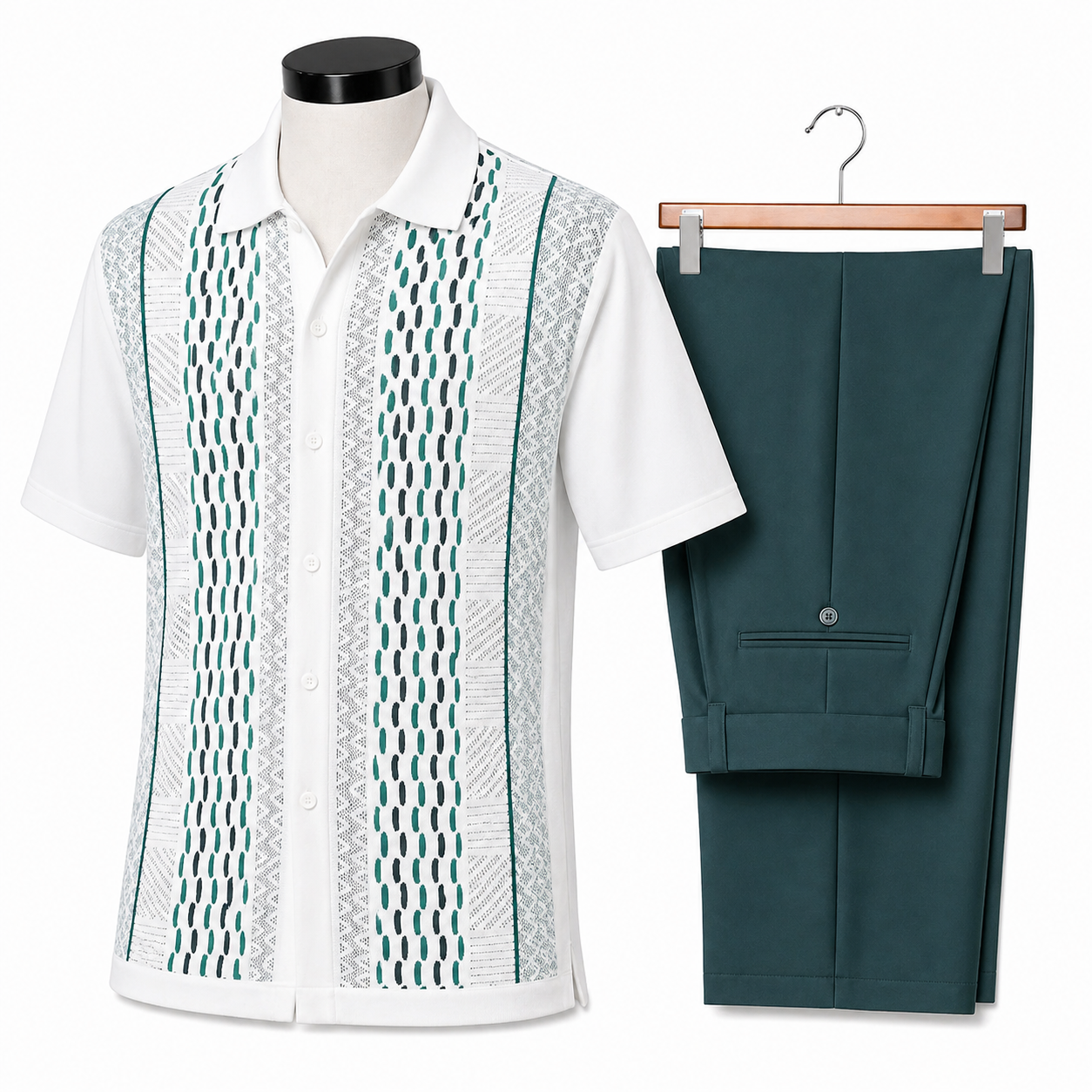 Silversilk Men’s 2-Piece Walking Suit – Knit Set – Teal 21015