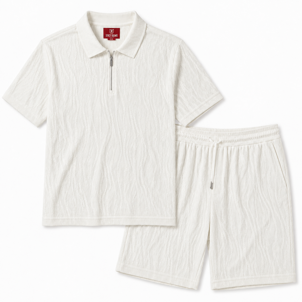 Stacy adams knit short set - White