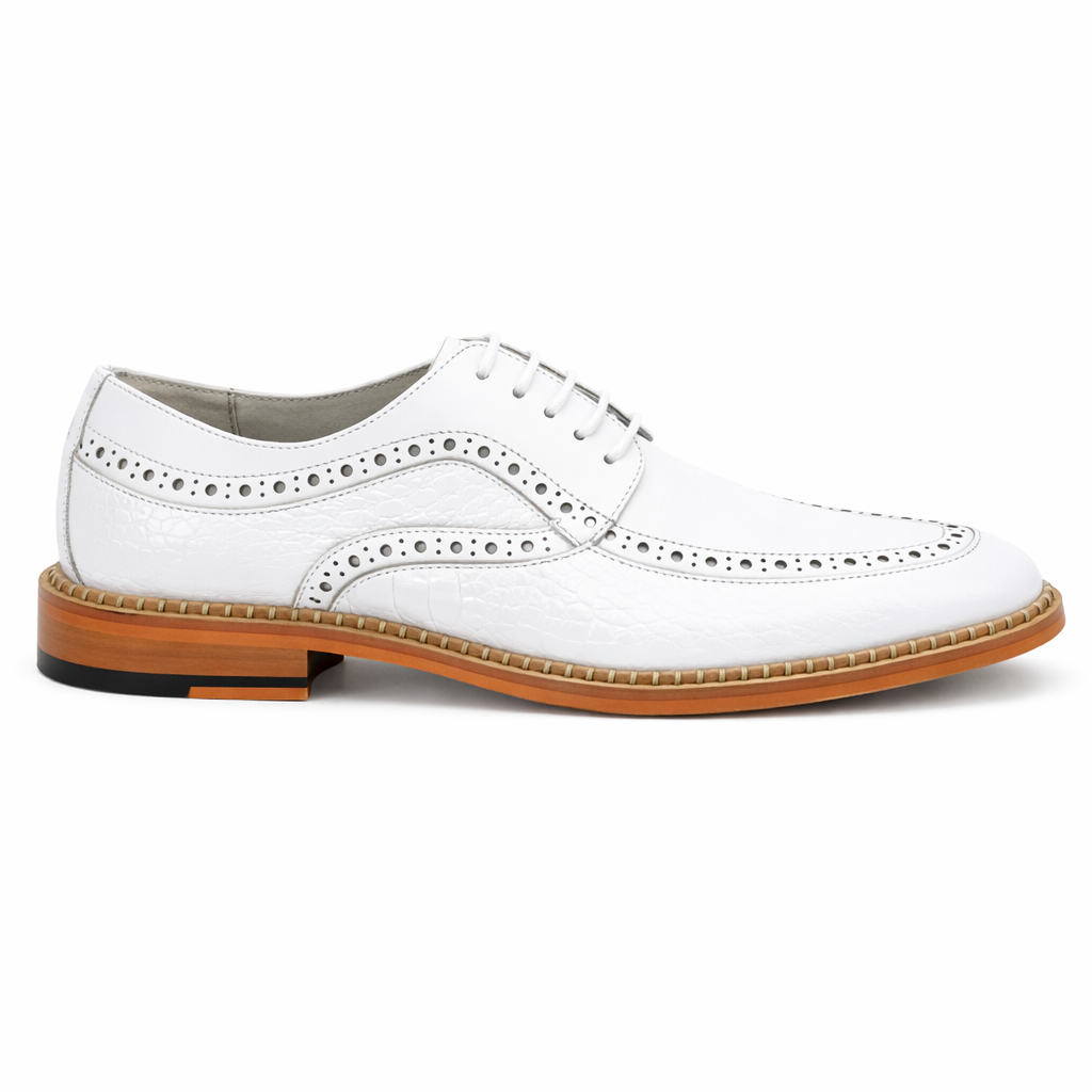 Giovanni Terence Men's Moc-Toe Leather Shoe  White