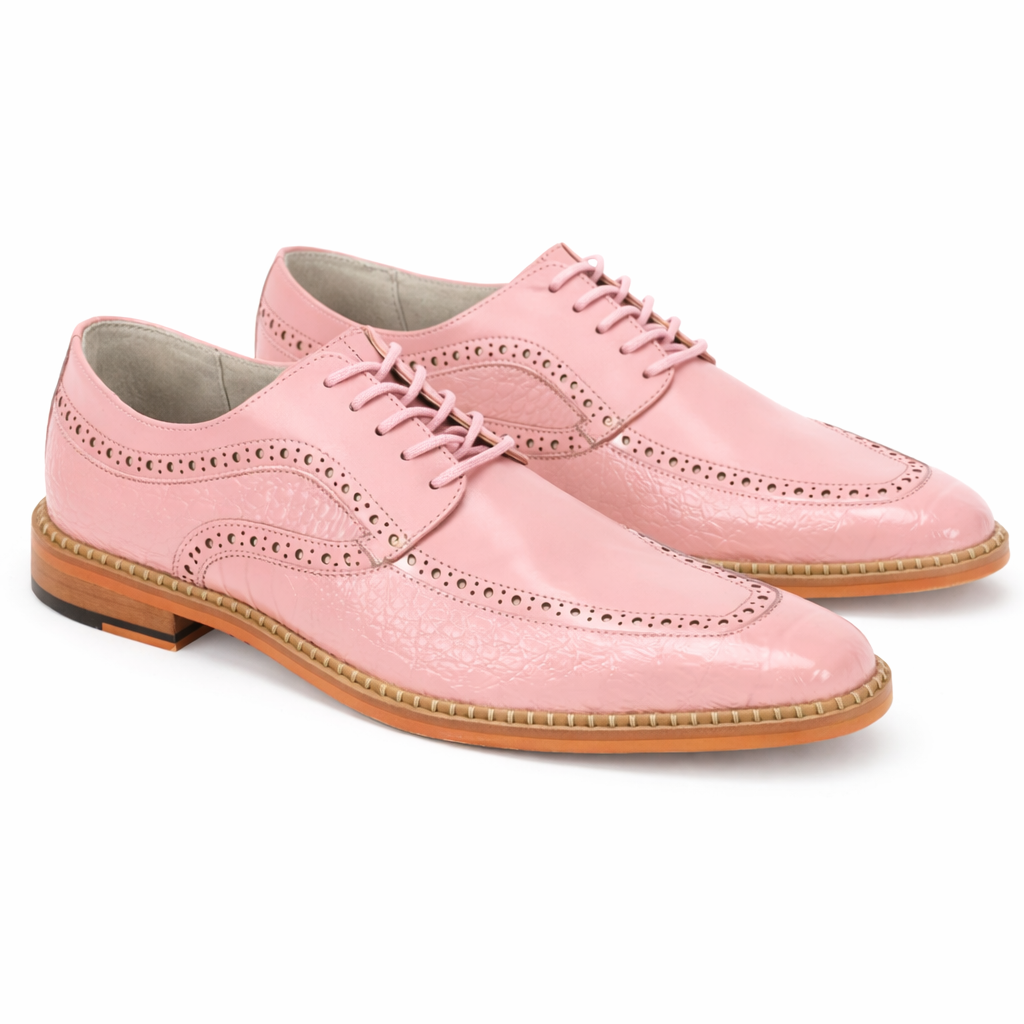 Giovanni Terence Men’s Moc-Toe Leather Shoe – Pink