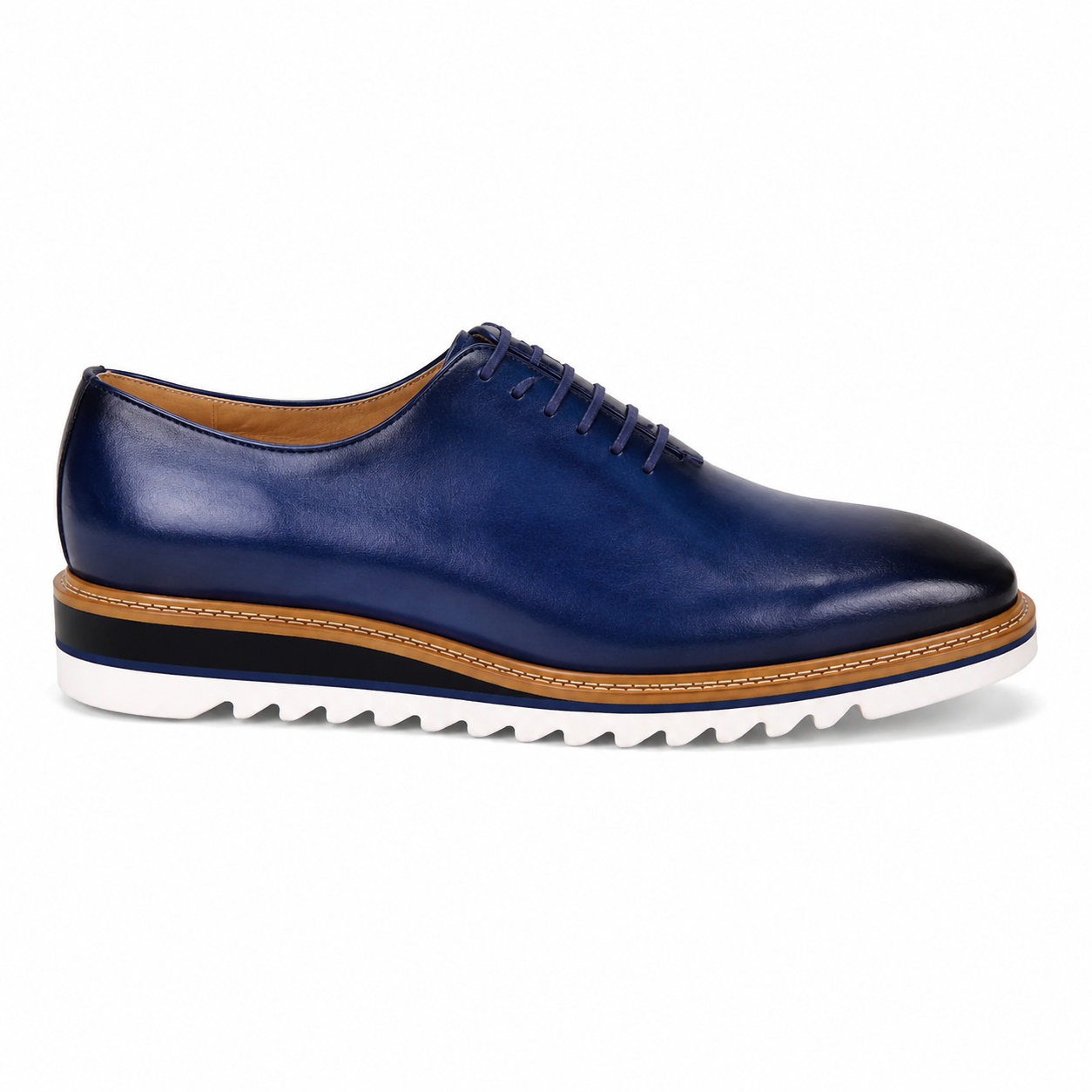 Giovanni Ruben Men’s Leather Oxford Shoe – Blue