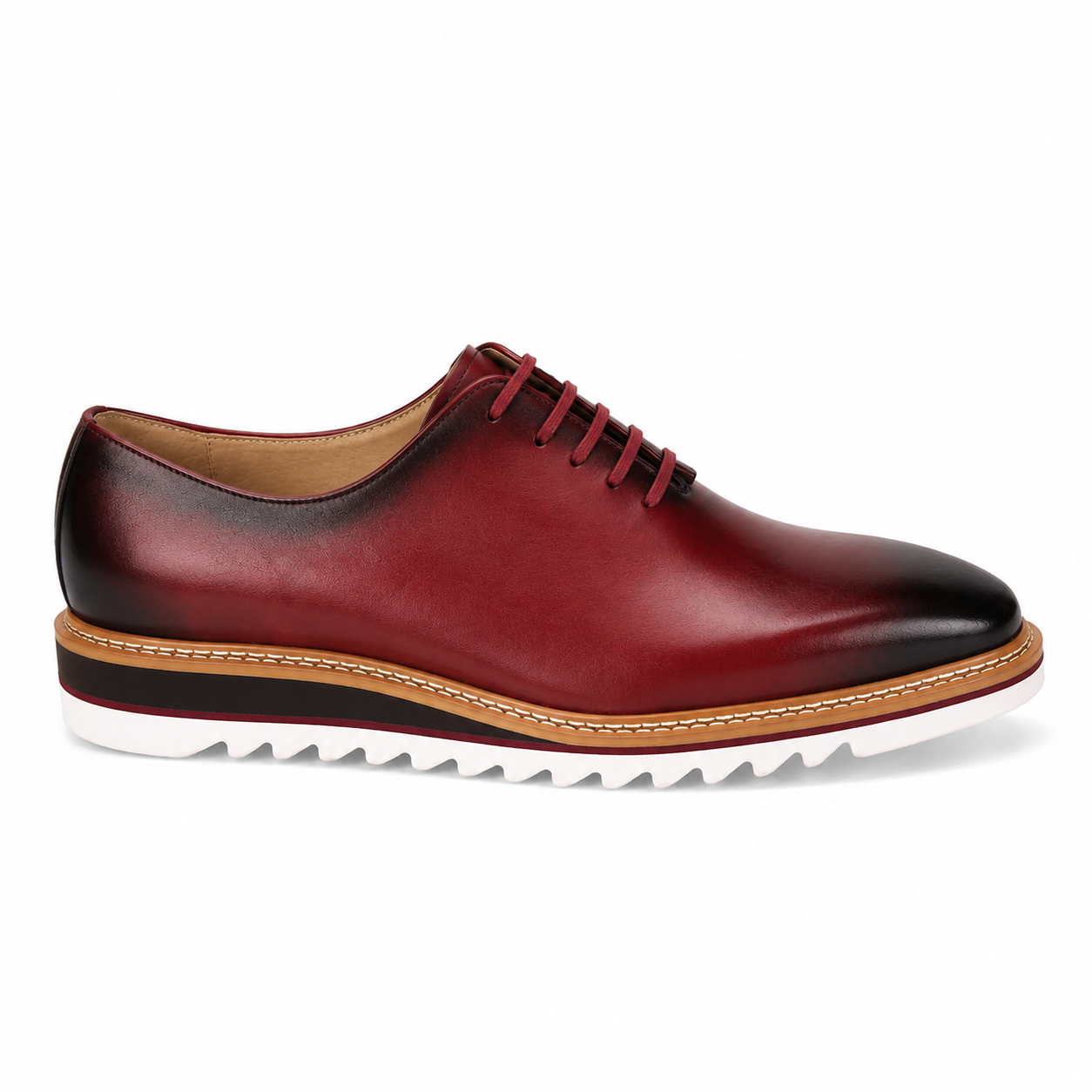 Giovanni Ruben Men’s Leather Oxford Shoe – Wine