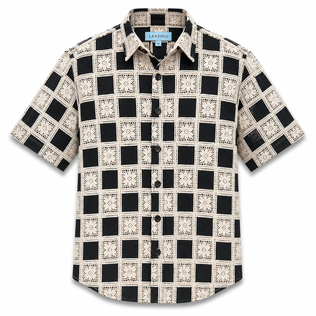 Lanzino Luxe Men's Shirt - Black Oatmeal