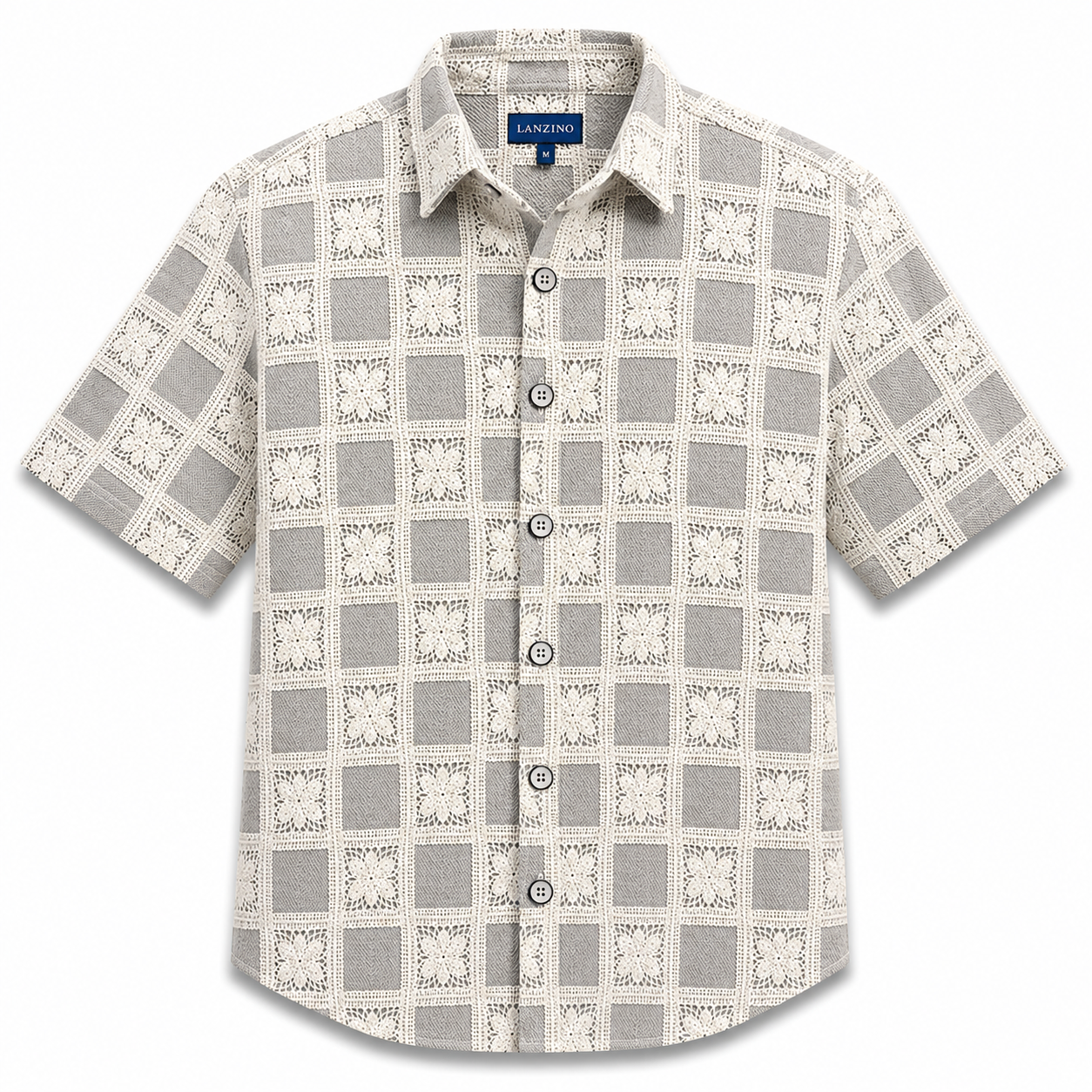 Lanzino Luxe Men's Shirt - Gray Oatmeal