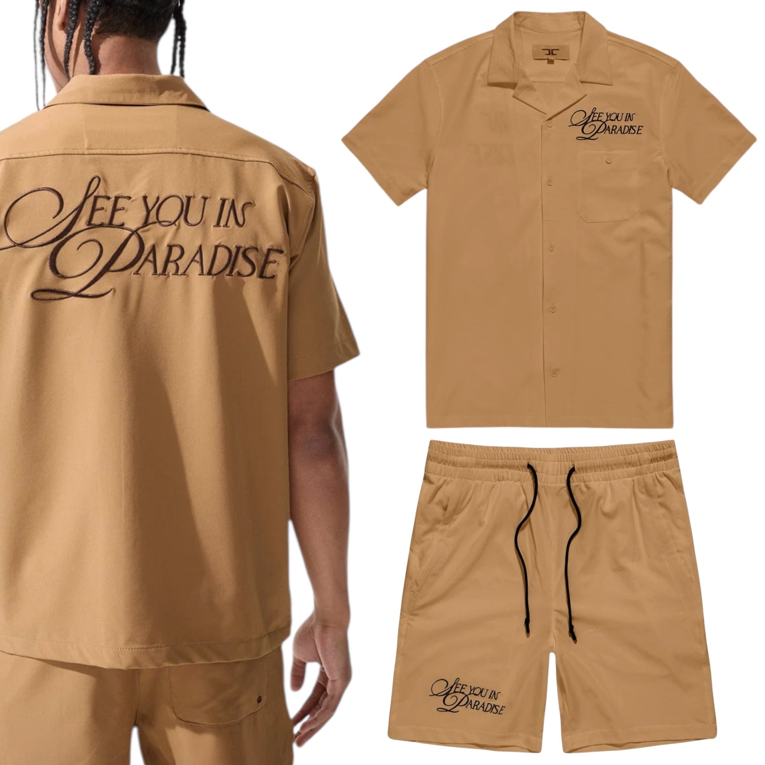 Jordan Craig "Paradise" Short Set (Mocha)