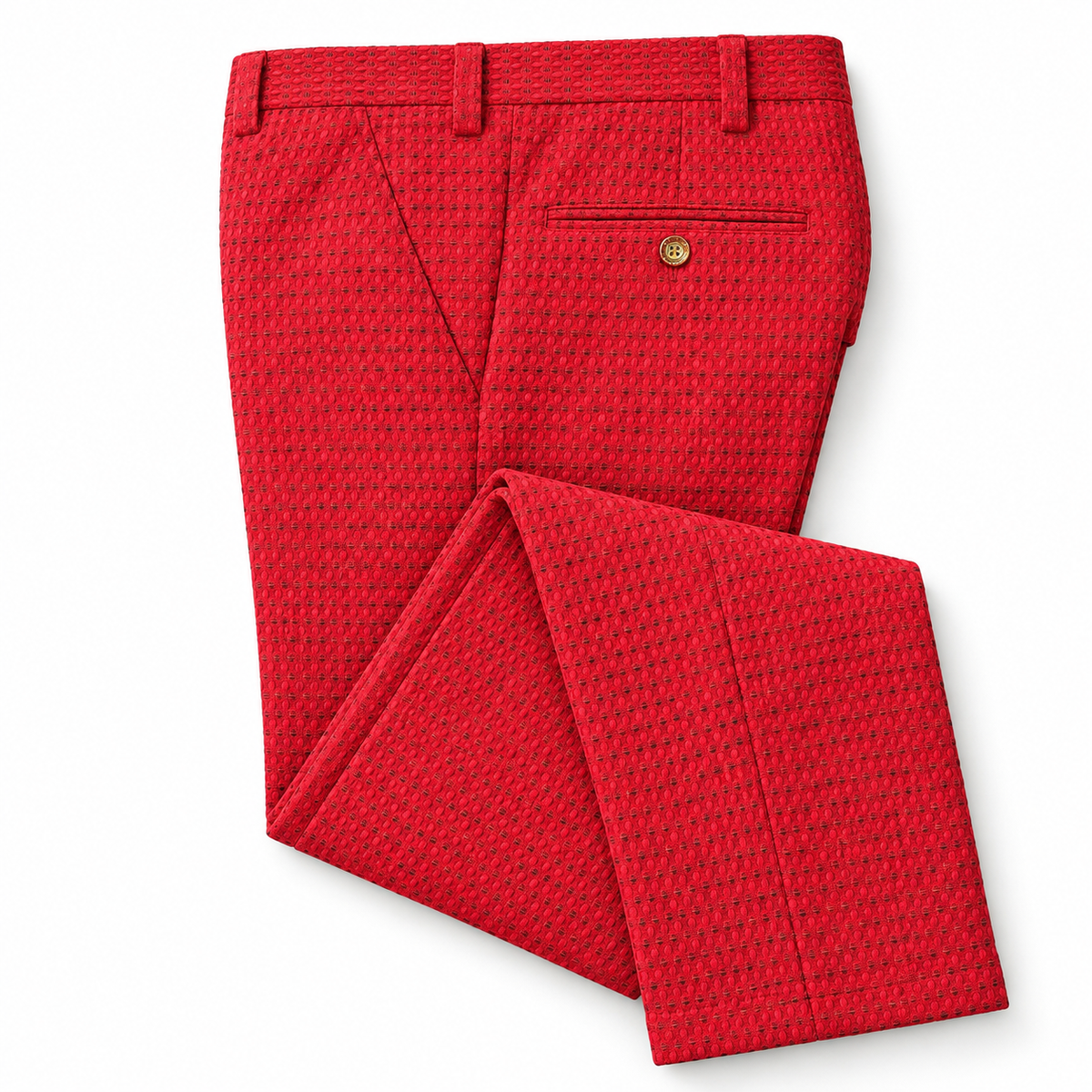 Prestige Men’s Plaid Dress Pants – Red 105
