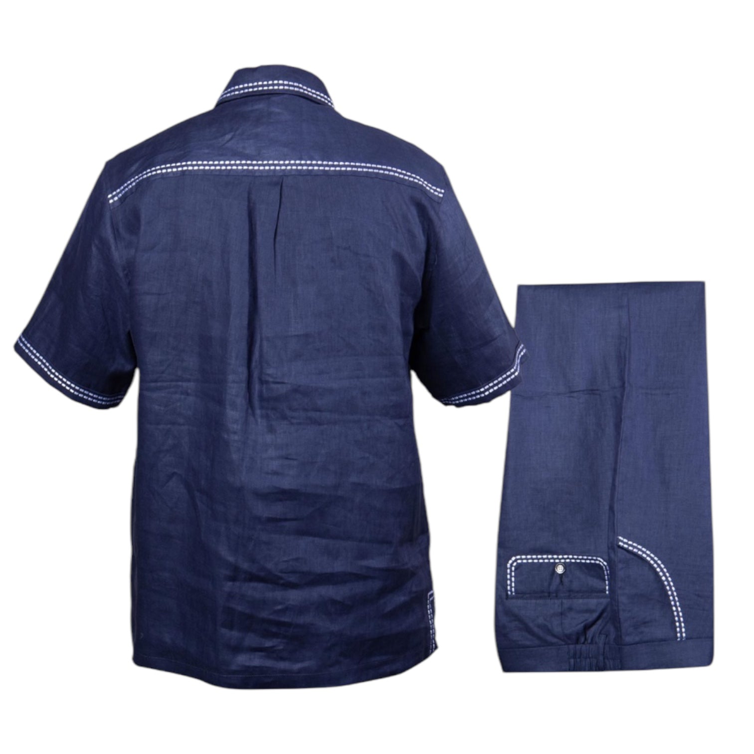 Prestige "Stitched2" Linen Pant Set (Navy) 530