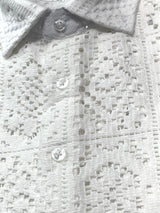 Lanzino "Woven" Short Sleeve Shirt (White) 094