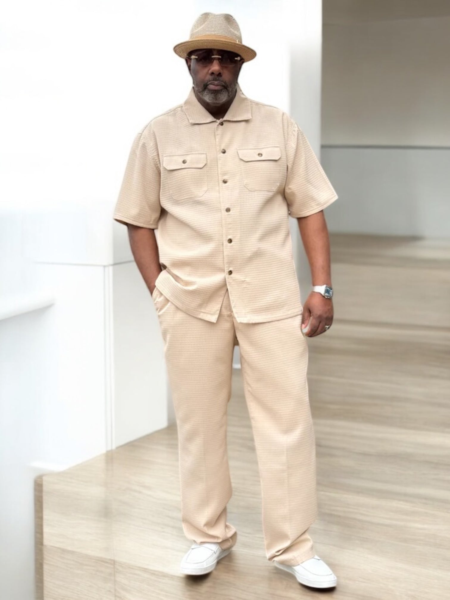 Lanzino "Midtown" Pant Set (Beige)