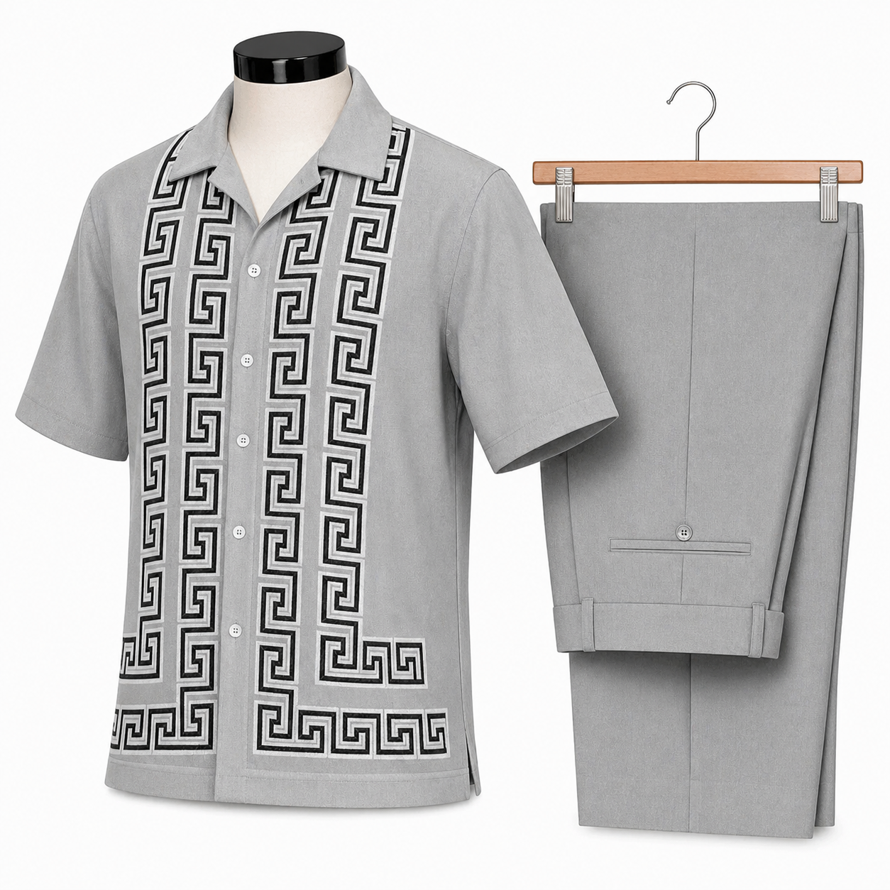 Silversilk Men’s 2-Piece Walking Suit – Knit Set – Gray 21019