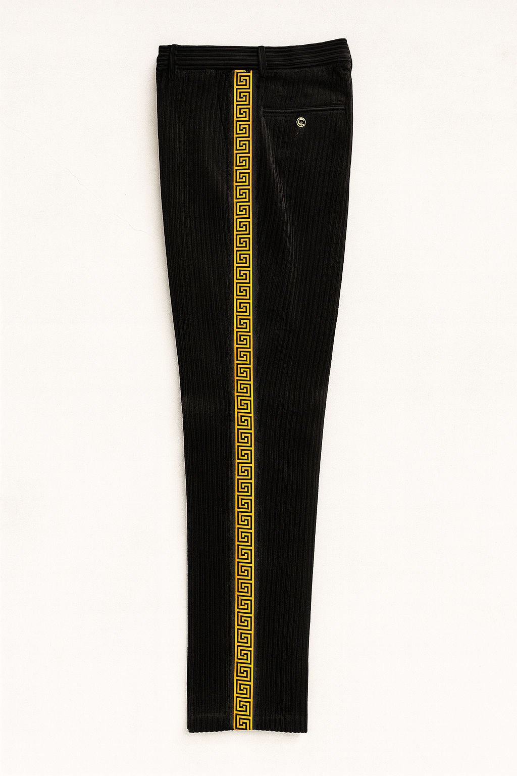 Prestige Greek Key Corduroy Pant (Black/Gold)
