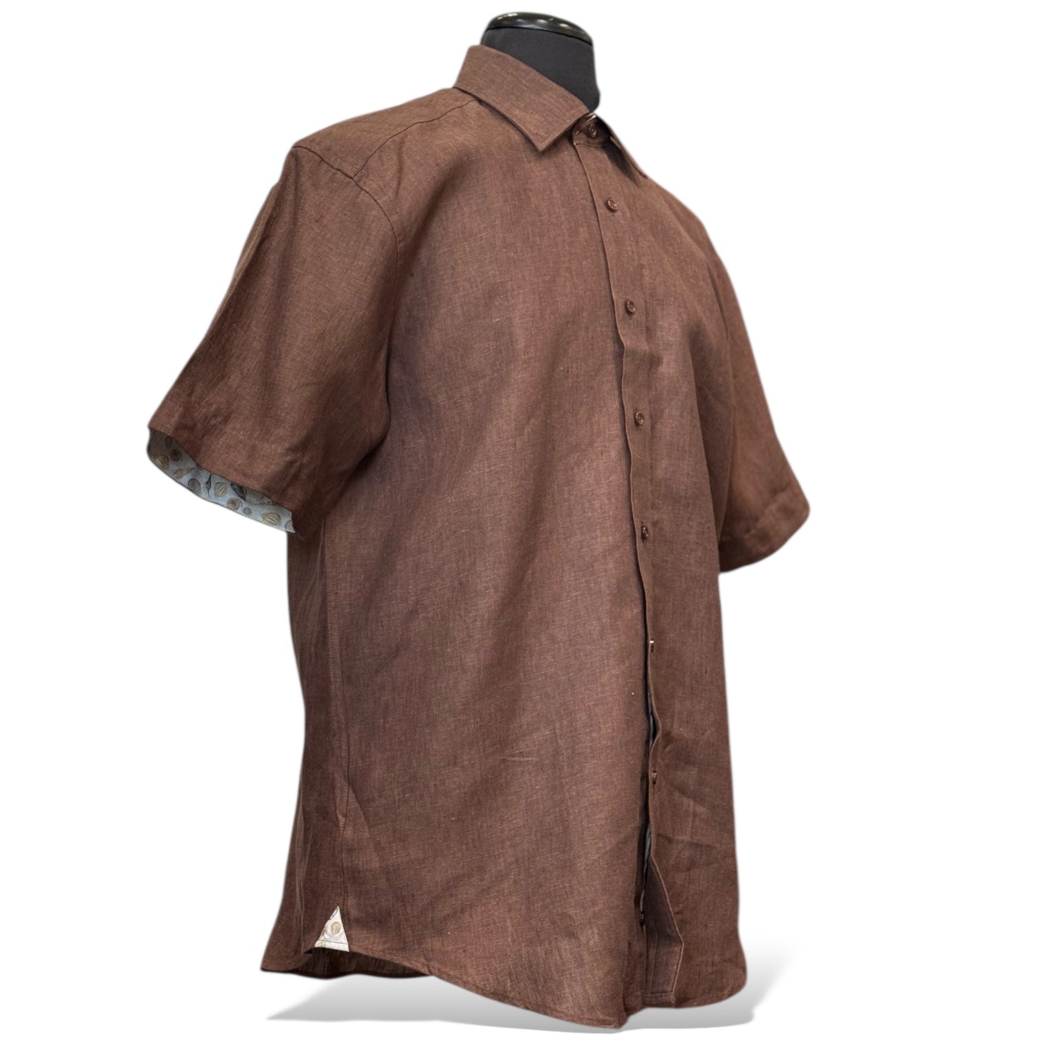 Inserch Linen S/S Shirt (Chocolate) 7172