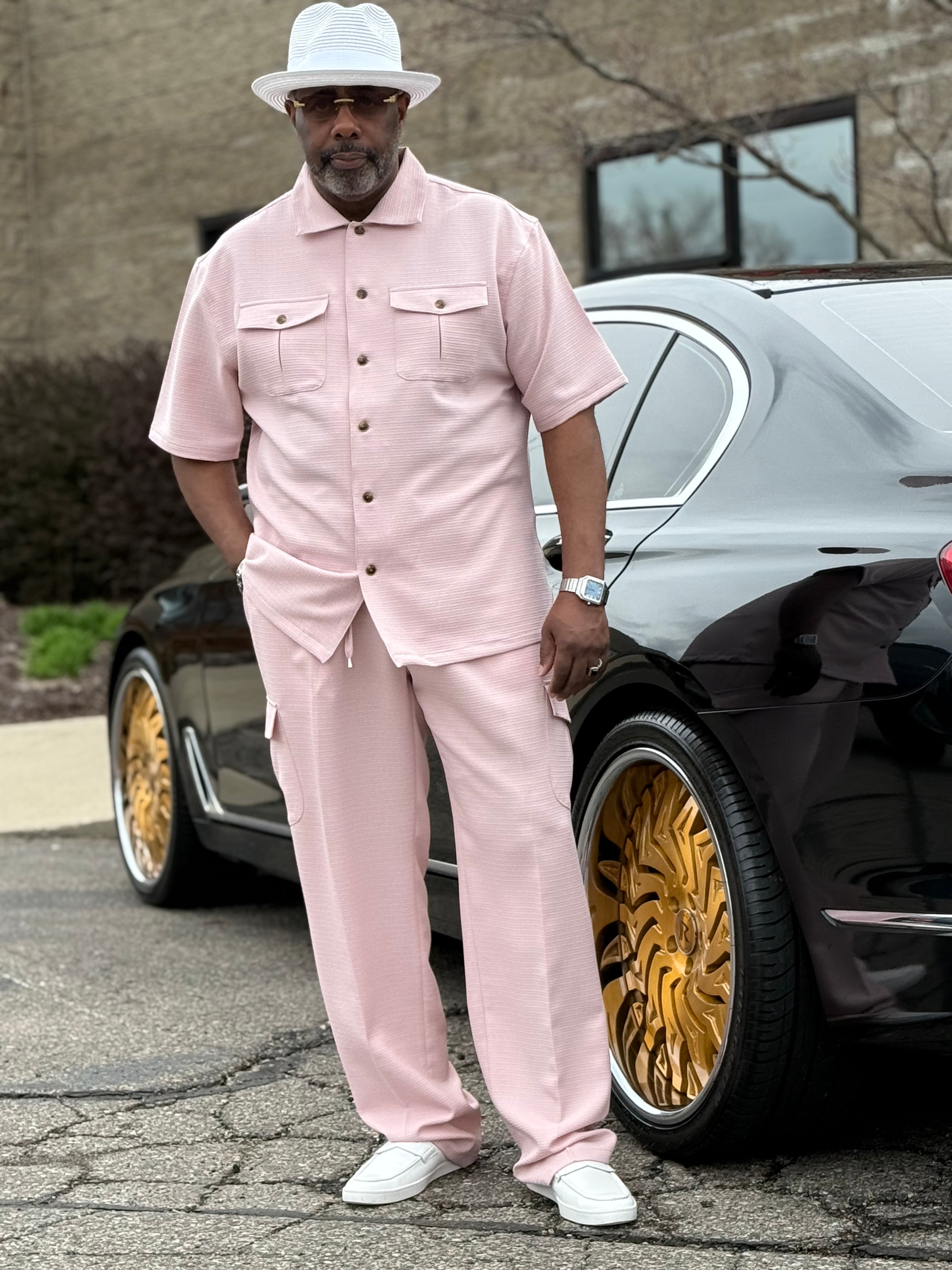 Lanzino "Cargo" Pant Set (Blush)