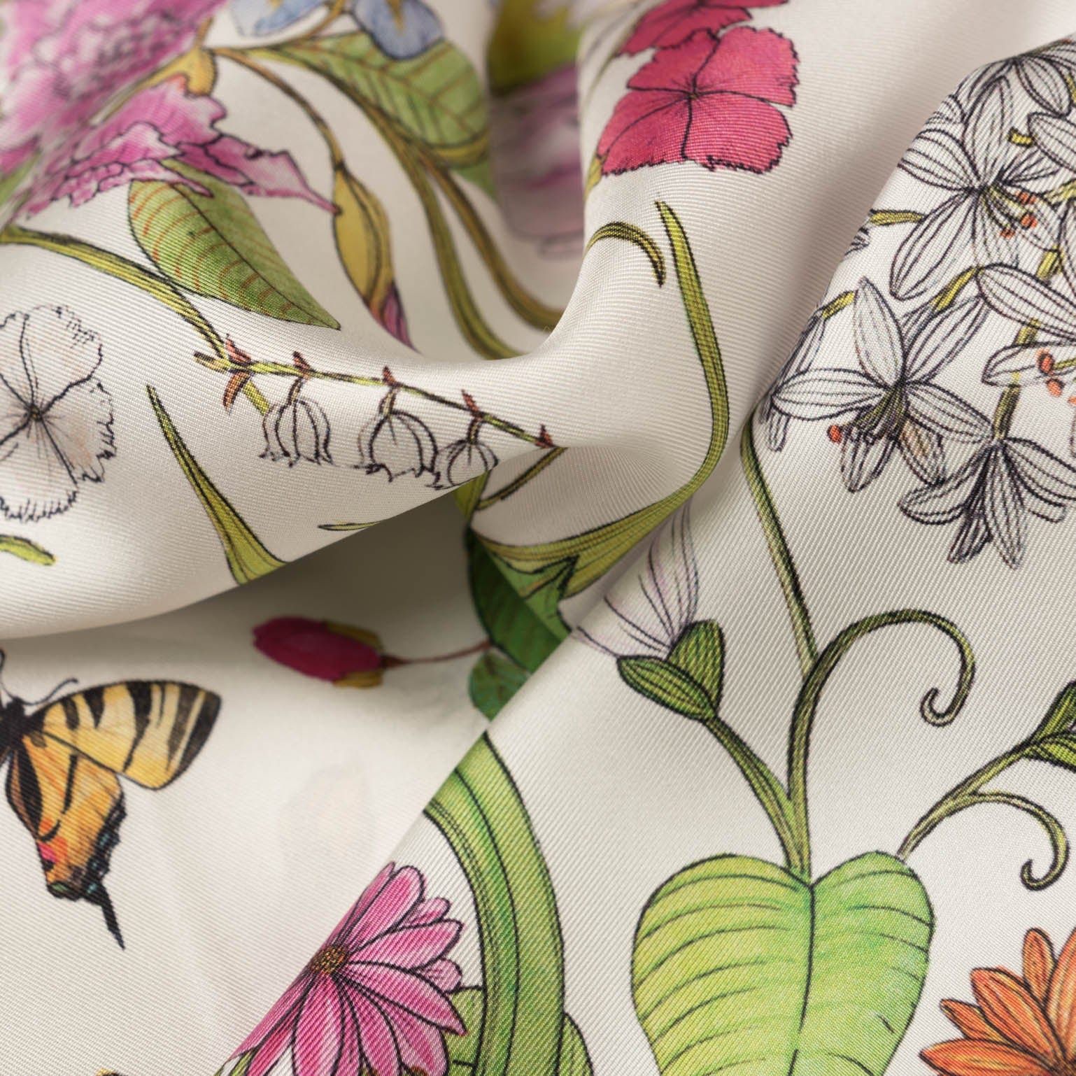 Flora - Silk Foulard - Pink