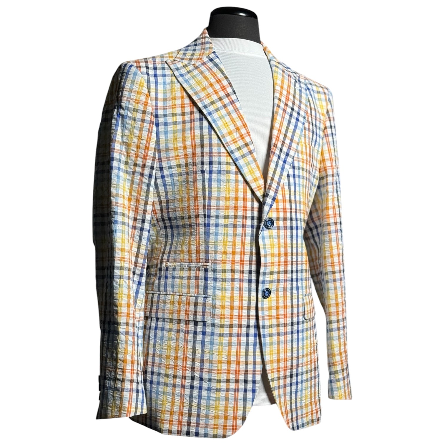 Inserch Seersucker "Countach" Blazer (Blue Multi)